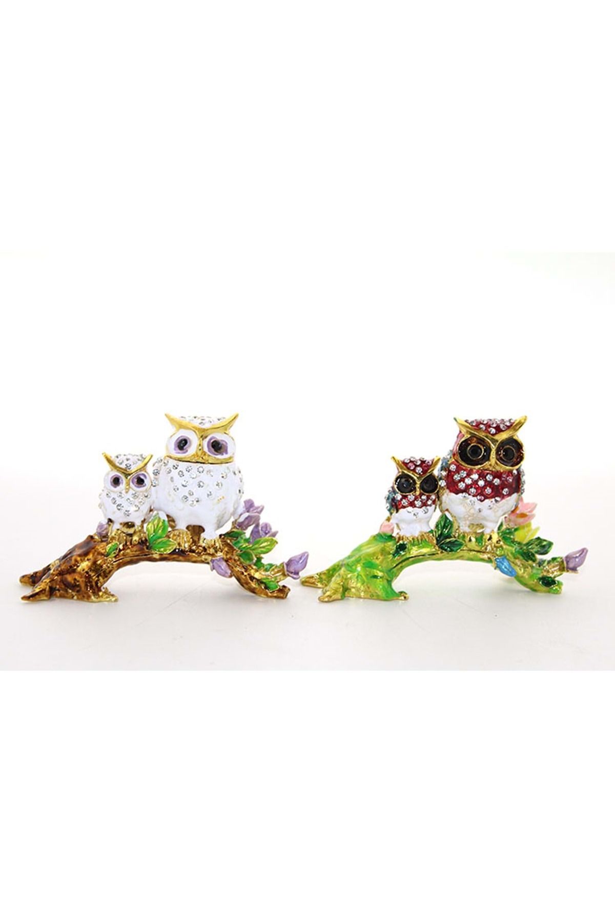 Store Sıvaroskı Dal Üstünde 2'Li Baykuş 8*11 Cm