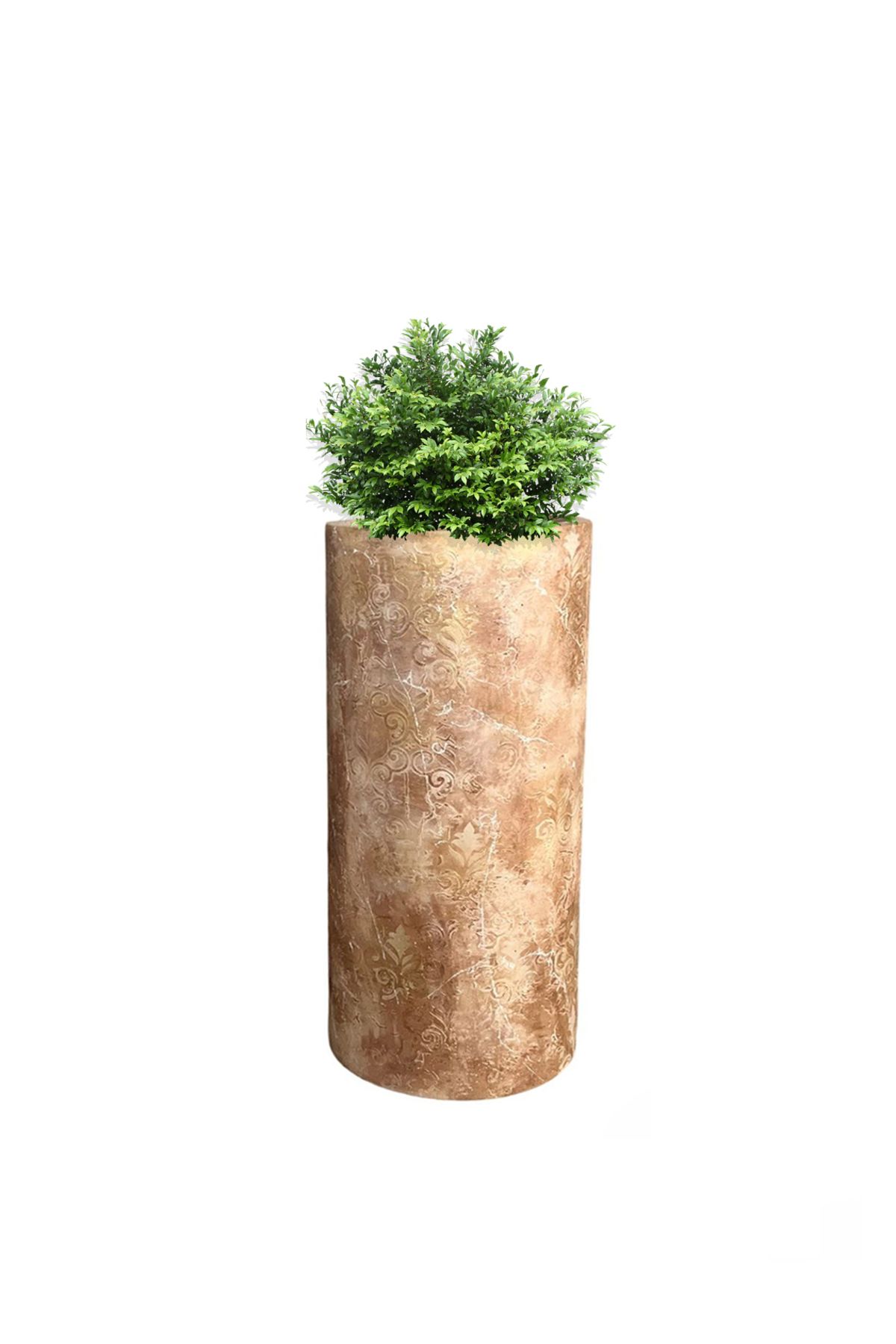 Astera Decor asteradecor Fiber Saksı Antik Bakır Çap30cm *Yükseklik 70cm