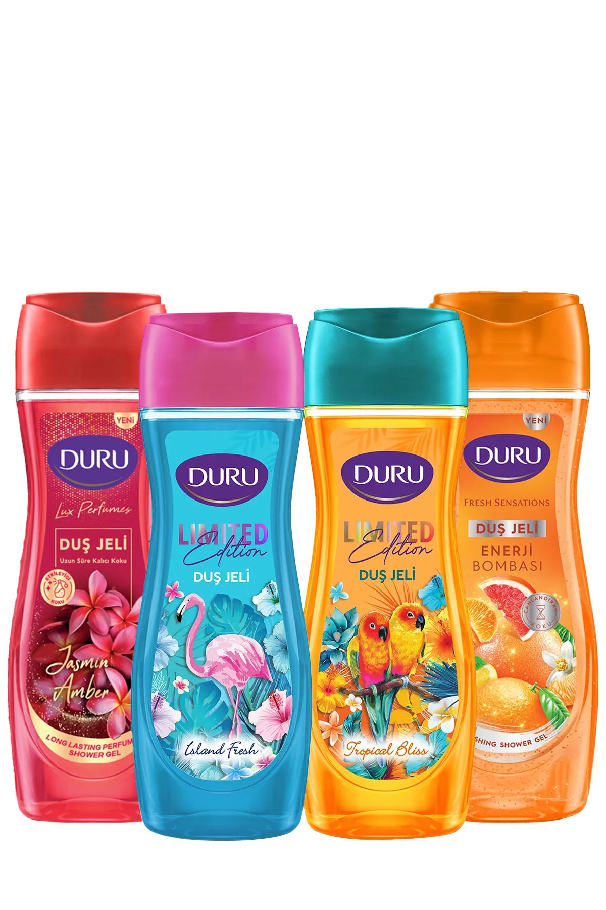 Duru Fresh & Tropical & Energy & Jasmin – 4’lü Parfümlü Duş Seti
