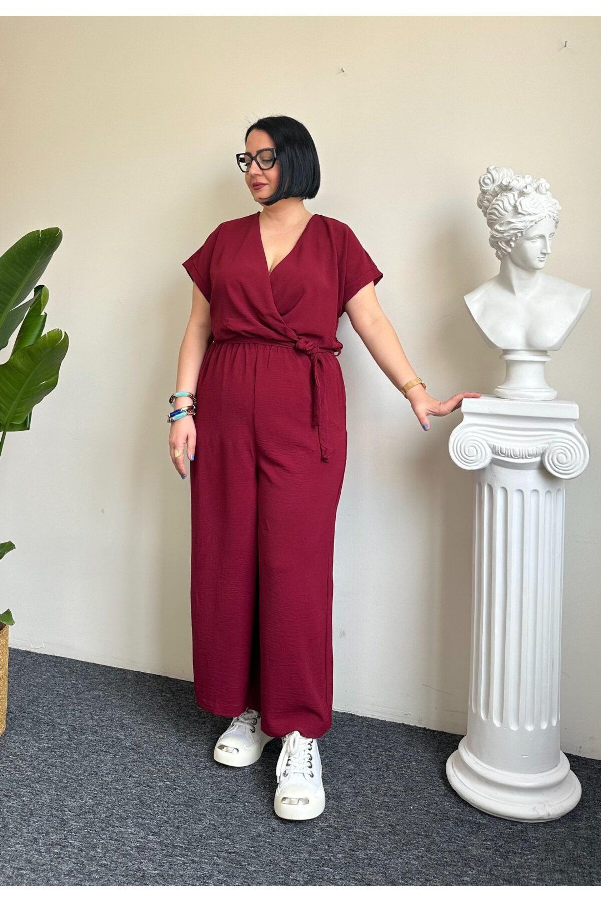 Vio Moda Büyük Beden Ayrobin Tulum