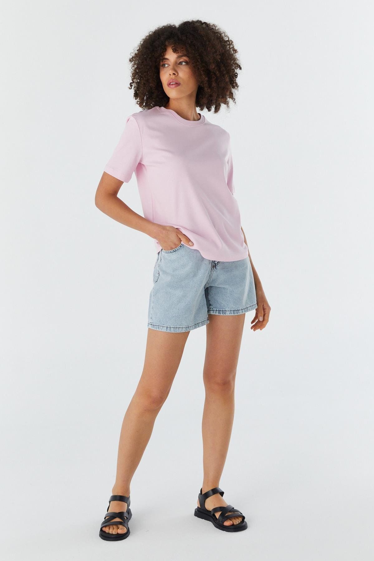Shopping Shop Regular Basic T-shirt PEMBE