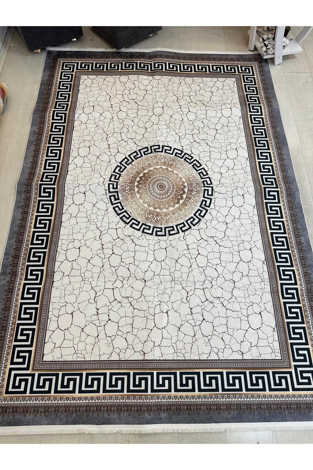 Home Dijital Baskılı Halı Modern Desen Kaymaz Taban Makinede Yıkanabilir Salon Mutfak Halısı
