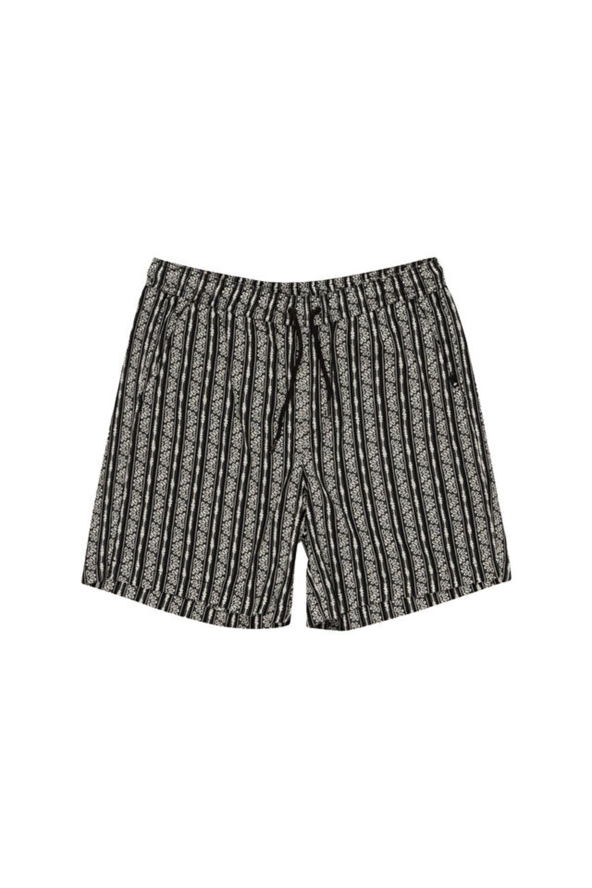 Quiksilver Taxer Jacquard Street Way Erkek Günlük Şort EQYWS03893-BLSW Siyah