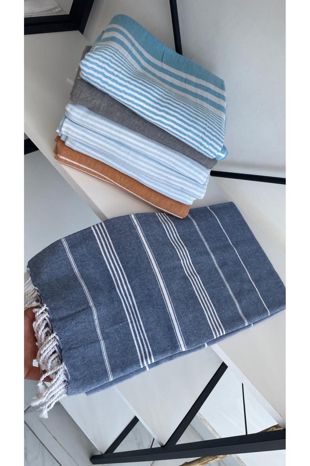 AHSEN TASARIM lacivert 1.73x90 cm peştamal,plaj havlusu