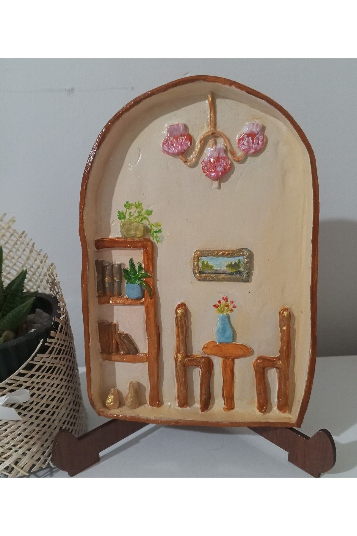 Sarisa Fairy Door Seramik El Yapımı Hediye ve Ev Dekorasyon Obje
