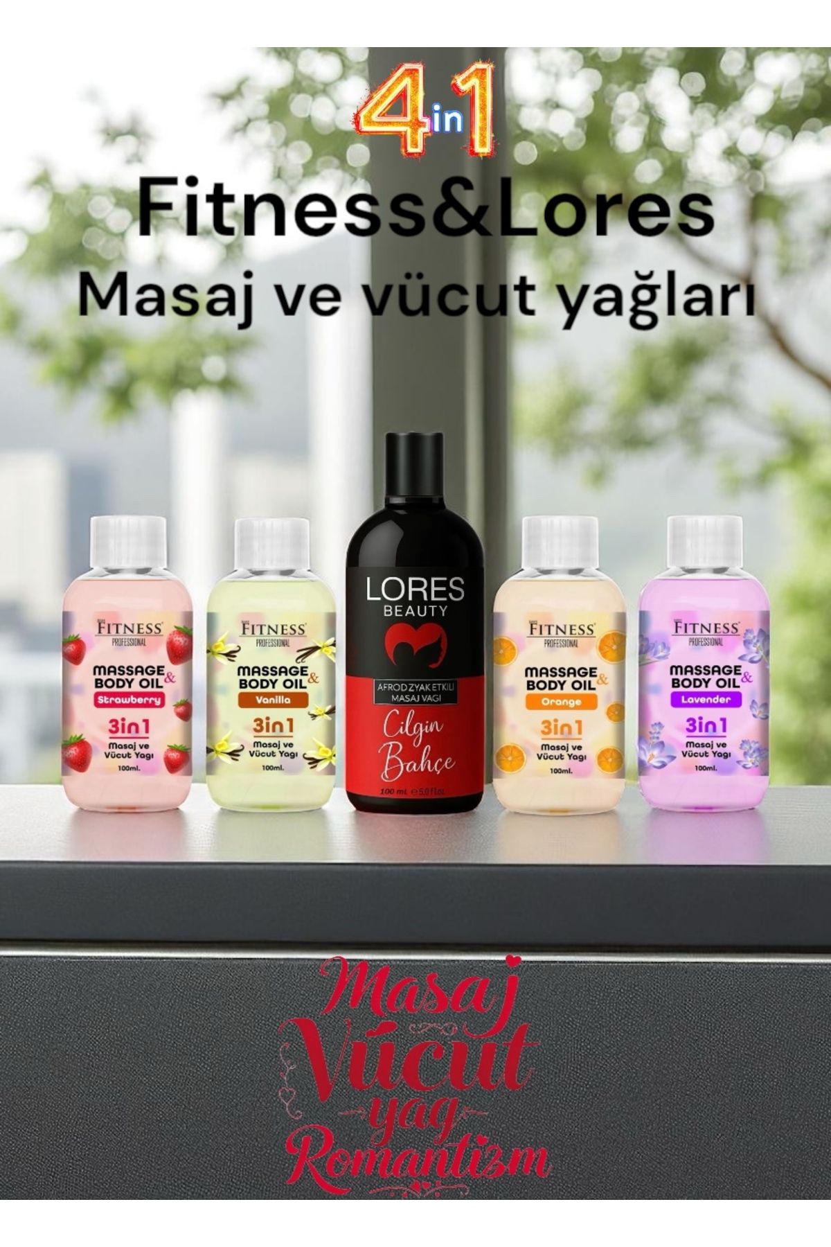 FITNESS Lores & Fitness 5’li Masaj Yağı Seti – Kas Rahatlatıcı + Cilt Bakımı Bir Arada