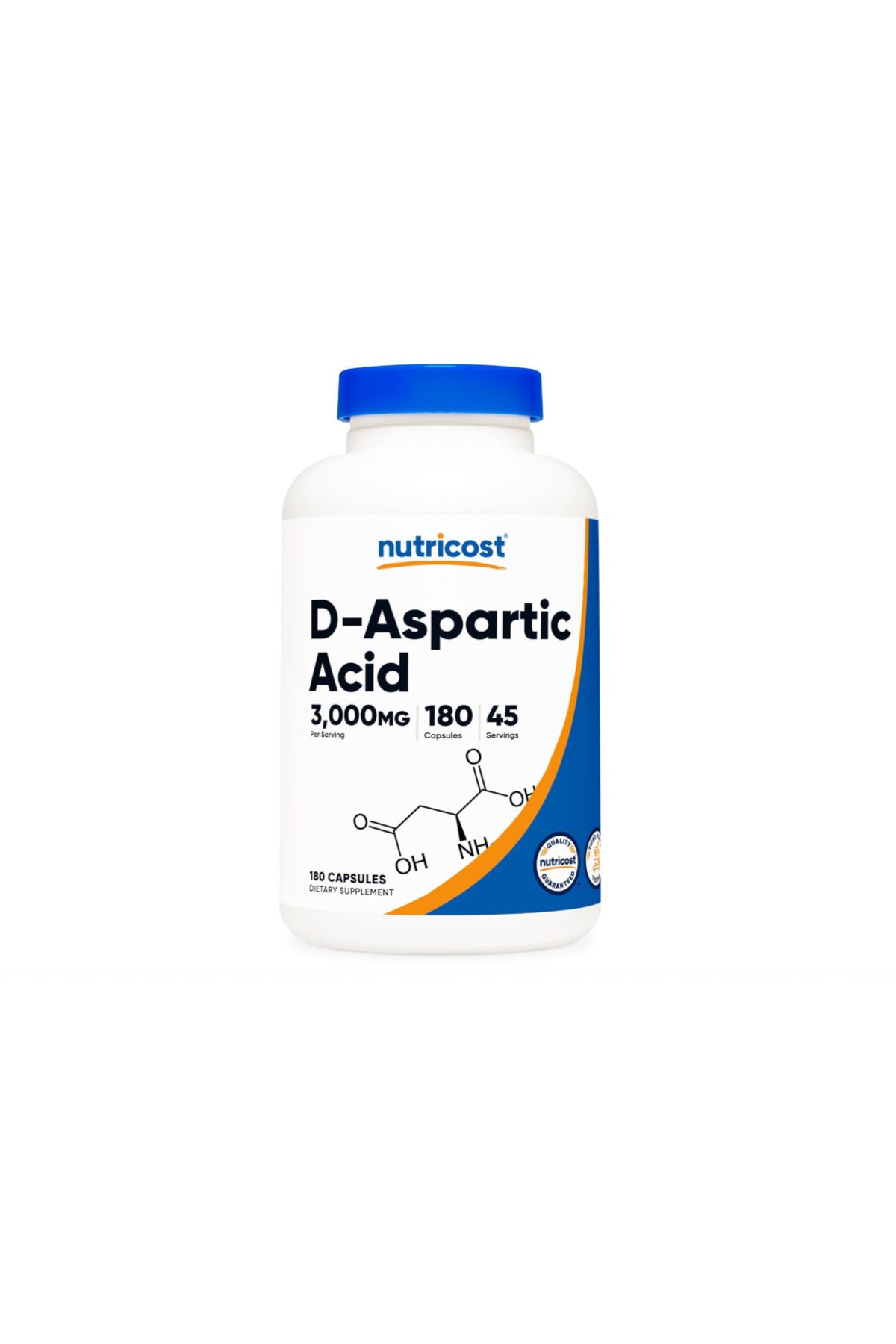 Nutricost , D-Aspartic Acid, 3,000 mg , 180 Capsules (750 mg per Capsule)