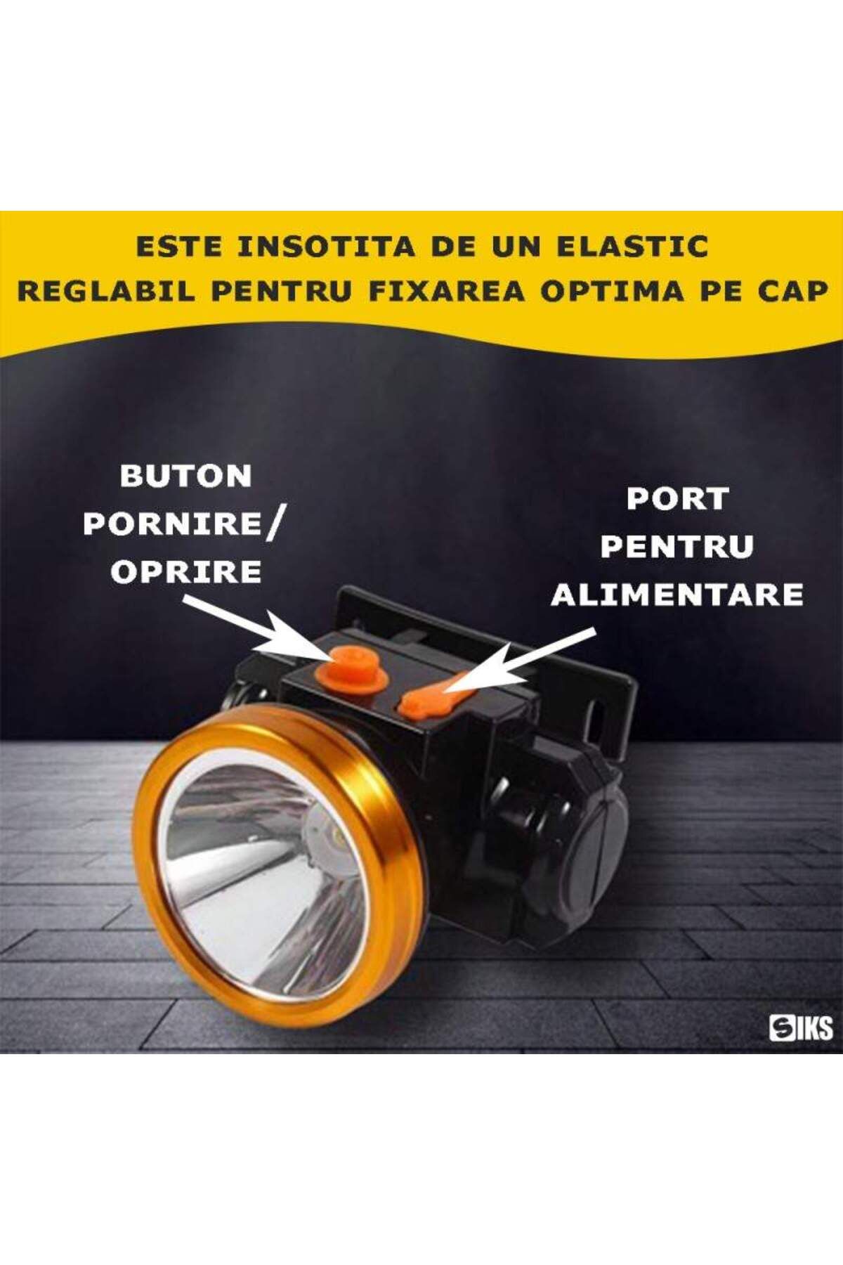 SIKS-Led Headlamp With Plug Charging, 2 Light Modes With 2 Intensity Levels, For Fishing, Hunting 6