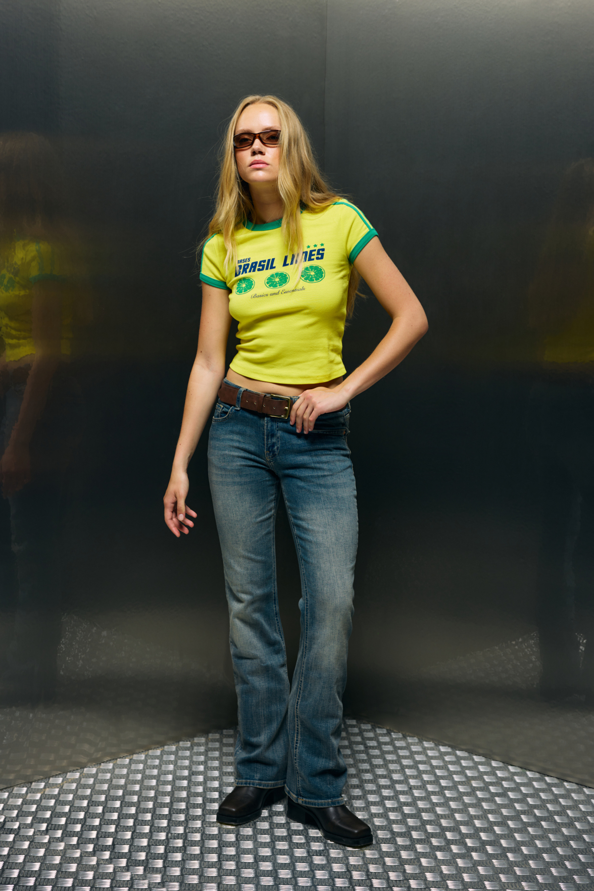 bases.  Bootcut İspanyol Paça Düşük Bel Jean - Görsel 6