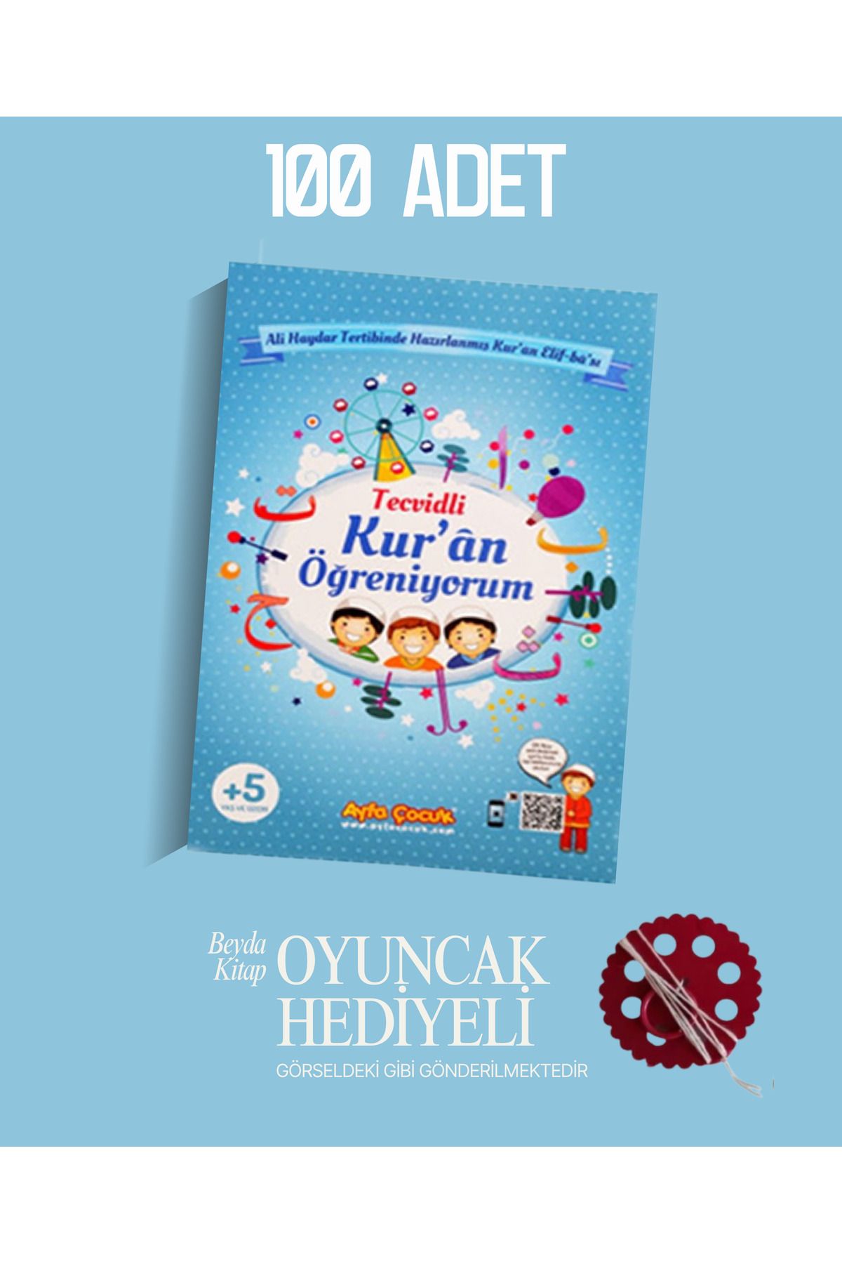 Timaş Çocuk Tecvidli Kuran Öğreniyorum (Mavi) - 100 Adet - Oyuncak Hediyeli