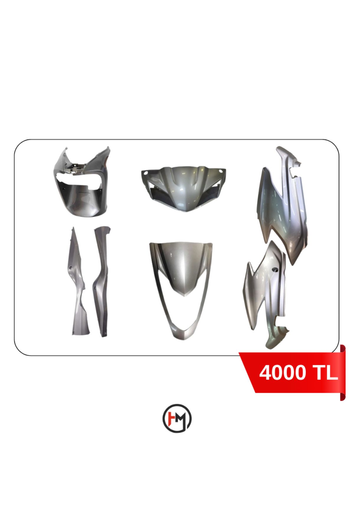 Hner Honda Activa S Grenaj Seti Gri Renkli + 2 Siyah Parça Eski Model Gri