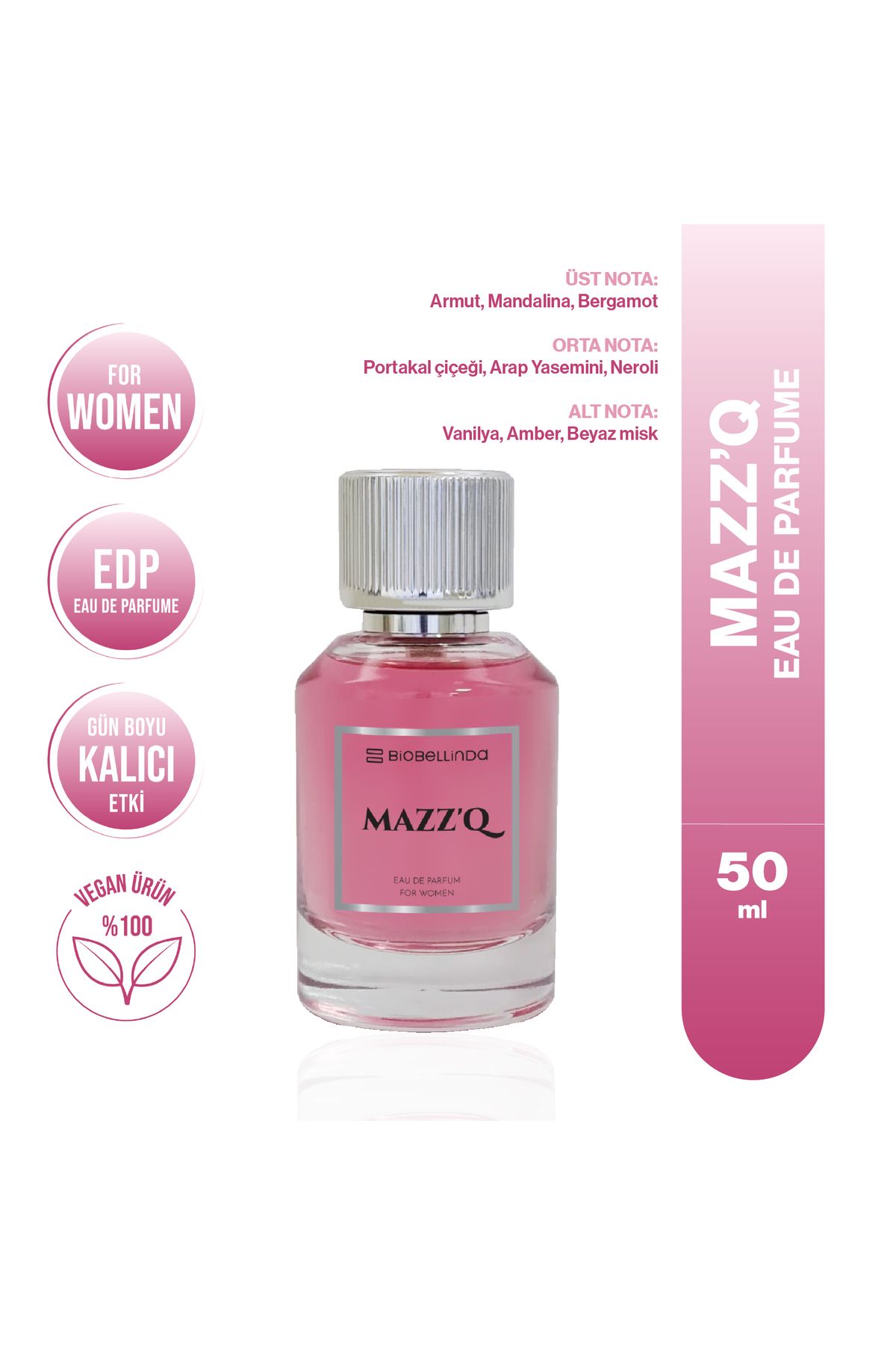 BioBellinda Mazz'q Eau De Parfume For Women Hissettiren Kadın Parfüm 50 ml