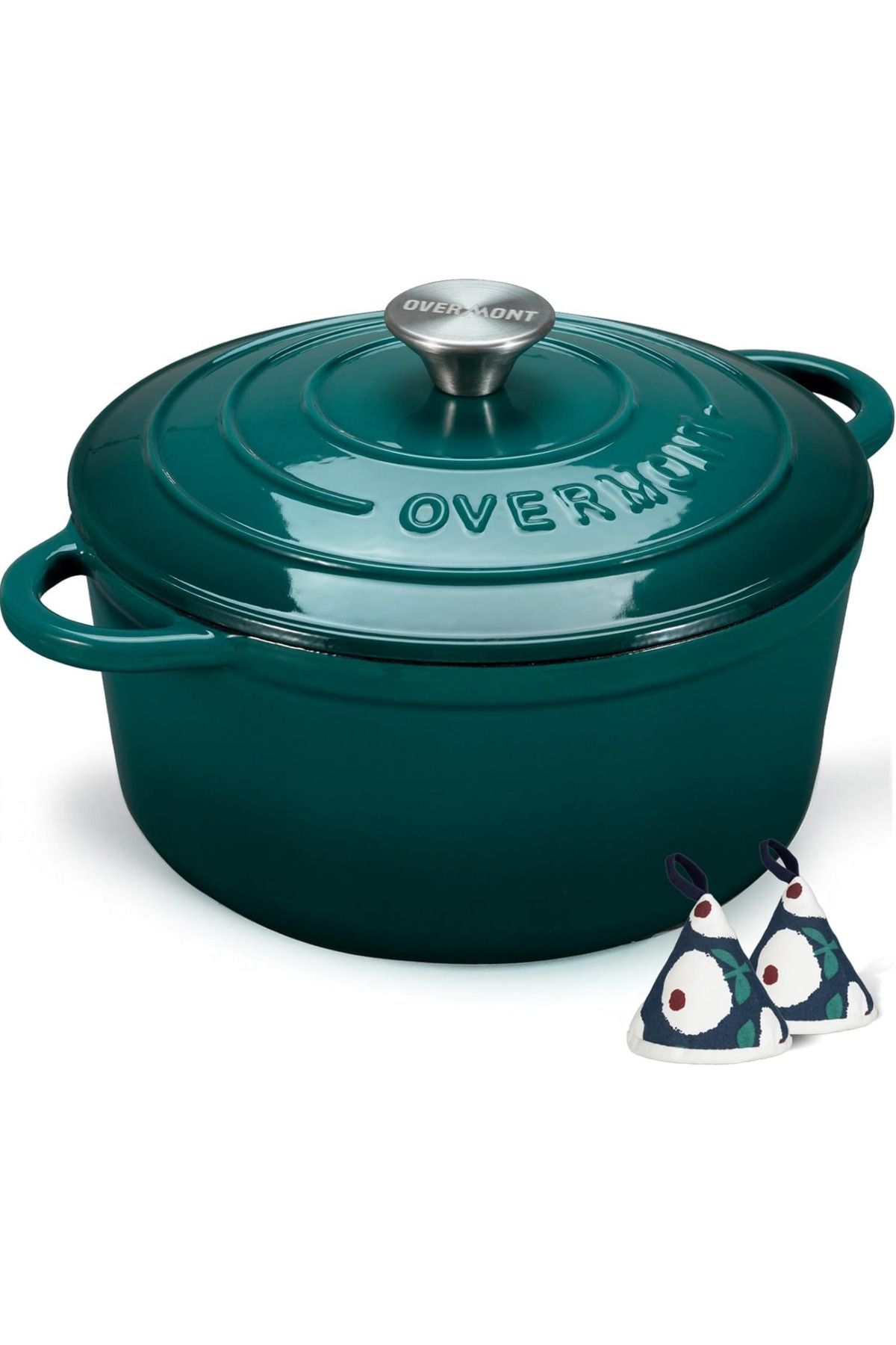 OVERMONT 26 cm 5.2L Döküm Tencere Emaye Kapaklı Fırın Tabağı