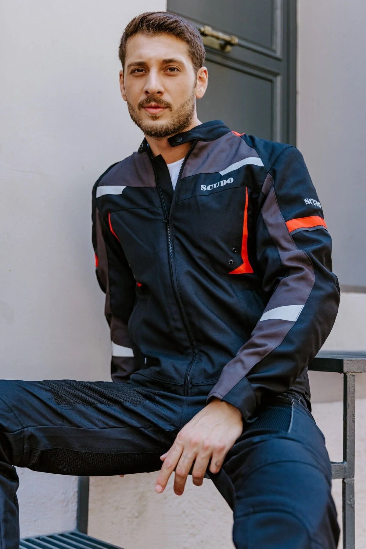 Scudo MADRİD SİYAH KIRMIZI 3 MEVSİM ERKEK MOTOSİKLET MONTU