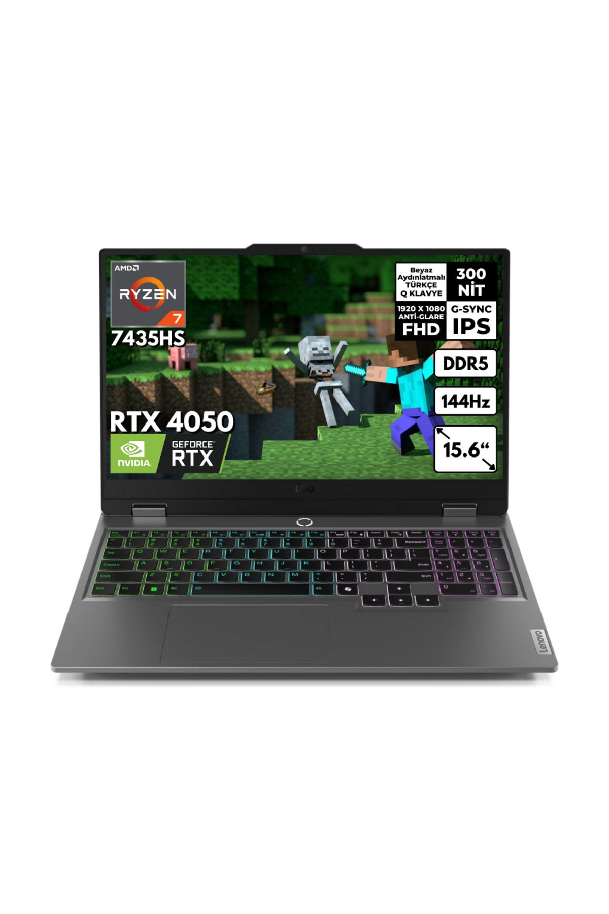 LENOVO LOQ Ryzen 7-7435HS 64GB 2 TBSSD RTX4050 (6GB-105W) 15.6" FHD Win10 Home 83JC00CRTRHMF89
