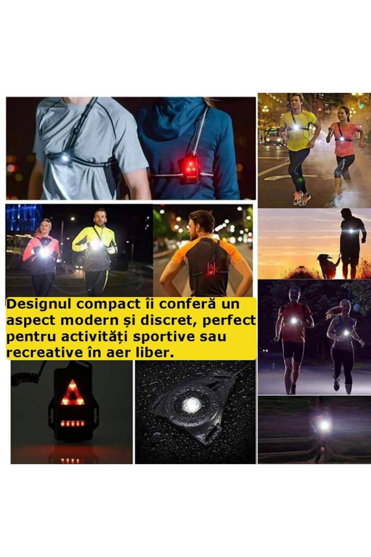 SIKS-Led Flashlight For Running, With Elastic Harness, Rechargeable, USB Included, Black 5