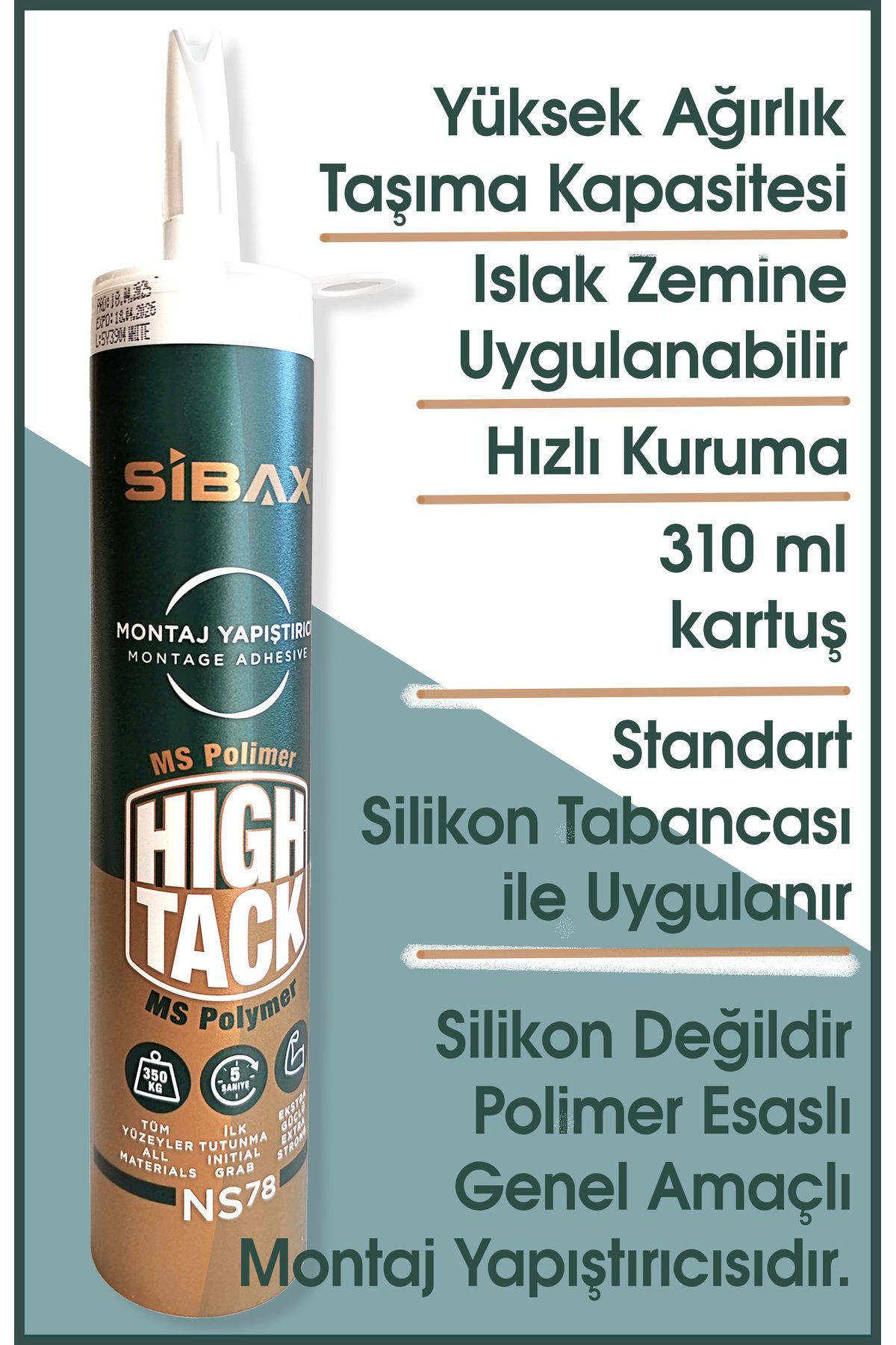 Sibax Polimer Montaj Yapıştırıcısı - Kornej Yapıştırıcısı - Islak Zemine Uygun