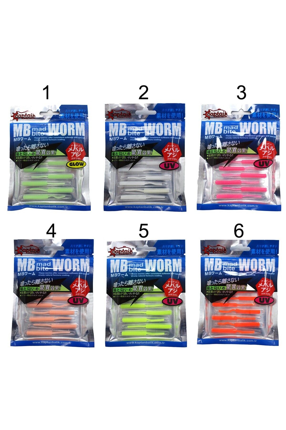 CAPTAIN 3520 Mini Worm Floating 5 cm Aromalı LRF Silikon Yem 10'lu 01
