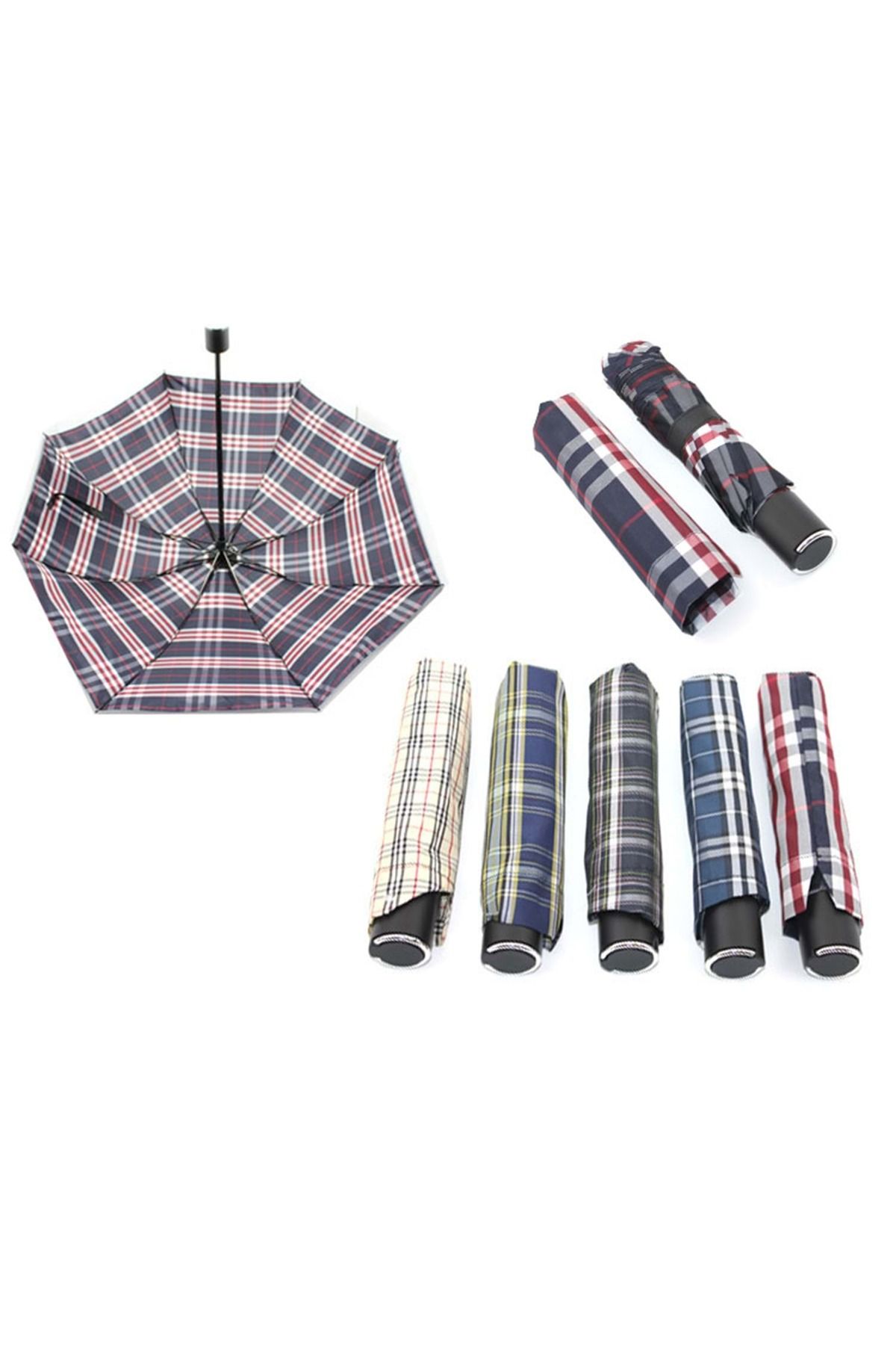 Store Katlanabilir Çizgili Şemsiye 66*102 Cm