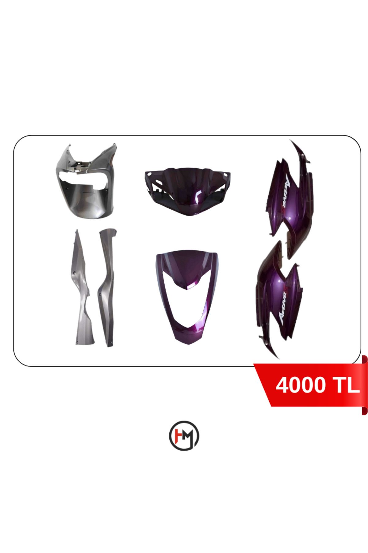 Honda Activa S Grenaj Seti Mor Renkli + 2 Siyah Parça Yeni Model Mor