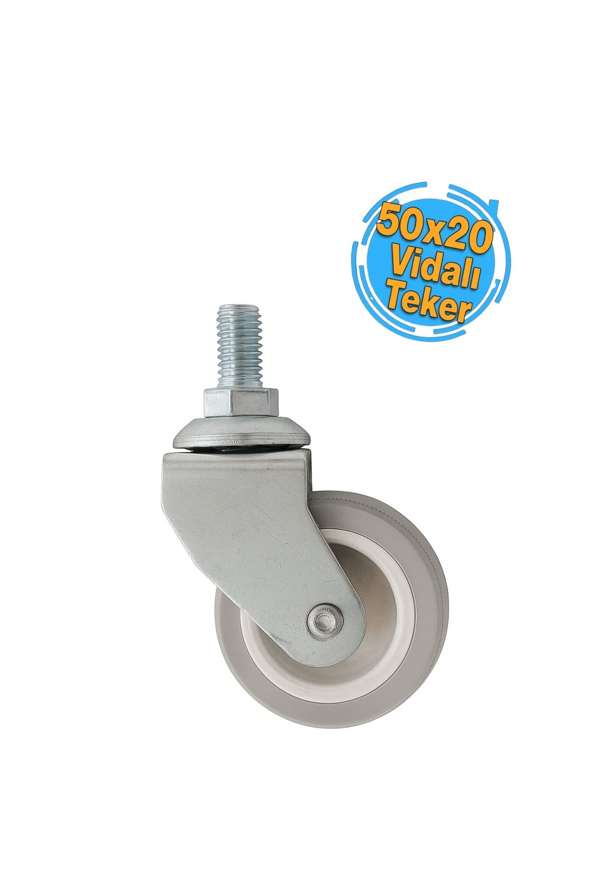 Emes 50x20 Gri Vidalı Dönerli Tekerlek