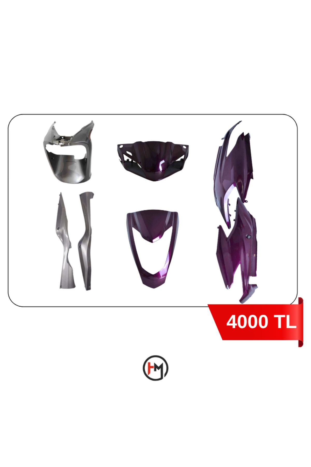 Hner Honda Activa S Grenaj Seti Mor Renkli + 2 Siyah Parça Eski Model Mor