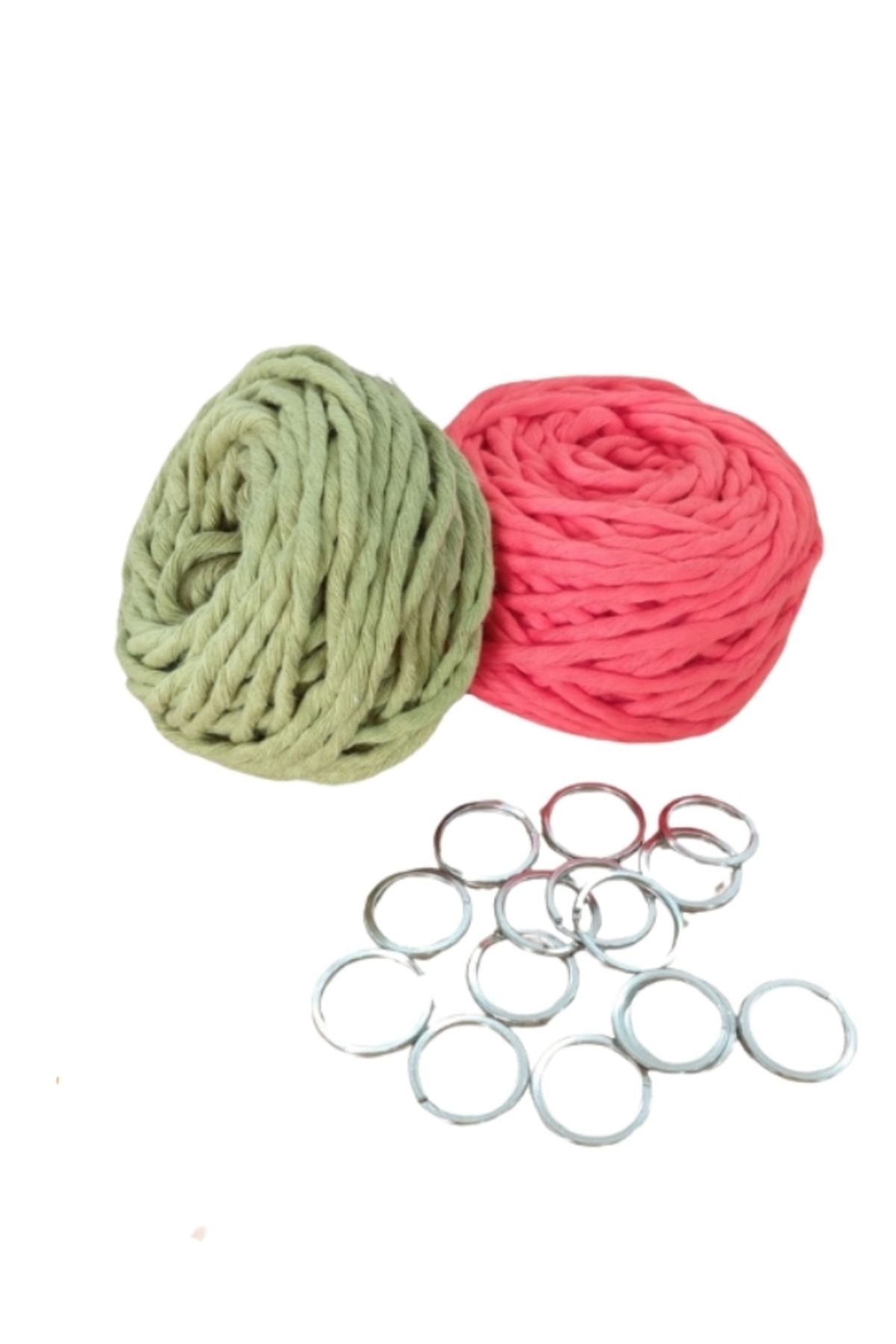 Gülşahın Tasarım Atölyesi Makrome Kiti / İki Renkli İp İle Kutu İçerikli/ Şeffaf Plastik Kutuda