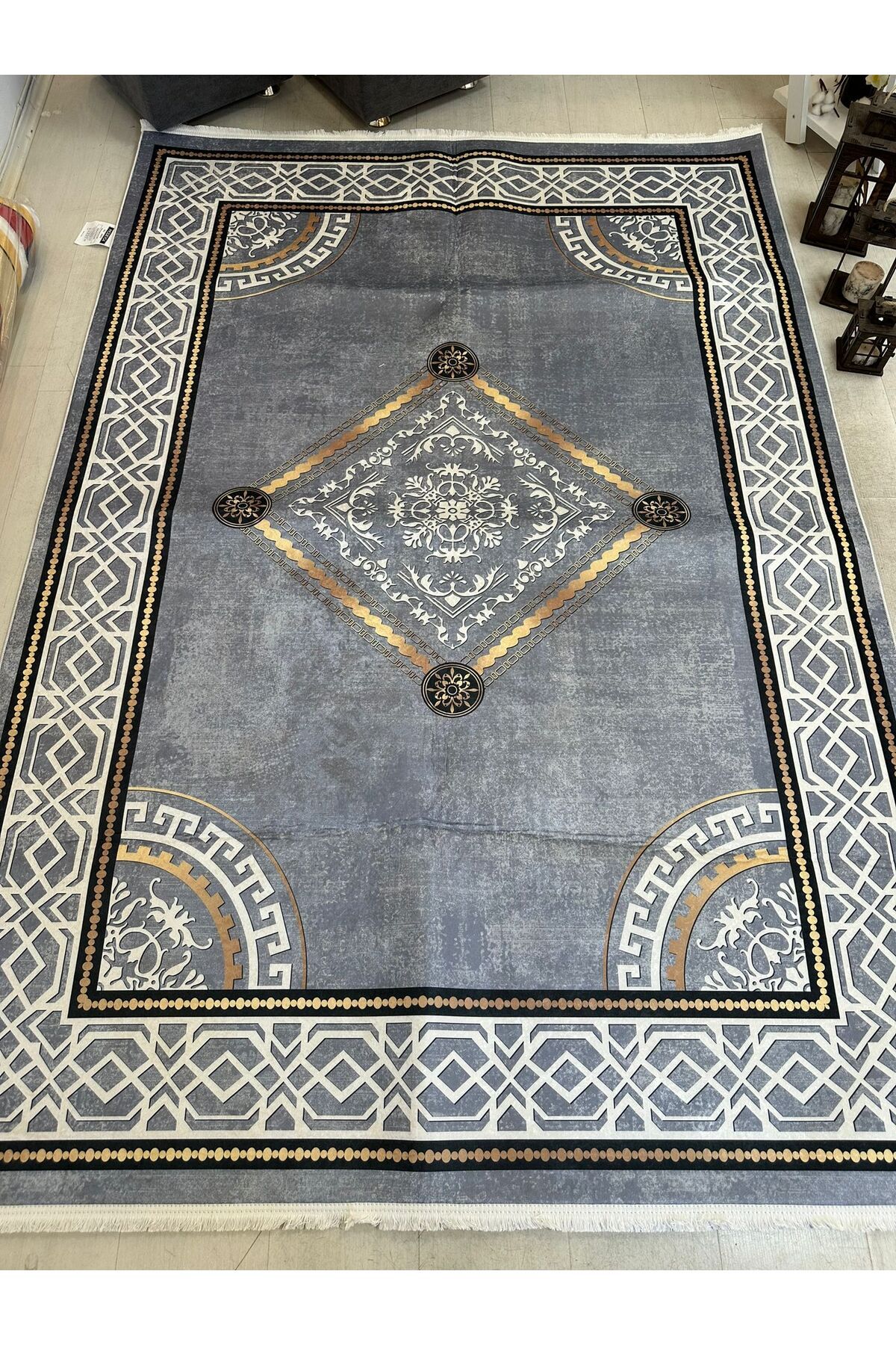 Home Dijital Baskılı Halı Modern Desen Kaymaz Taban Makinede Yıkanabilir Salon Mutfak Halısı