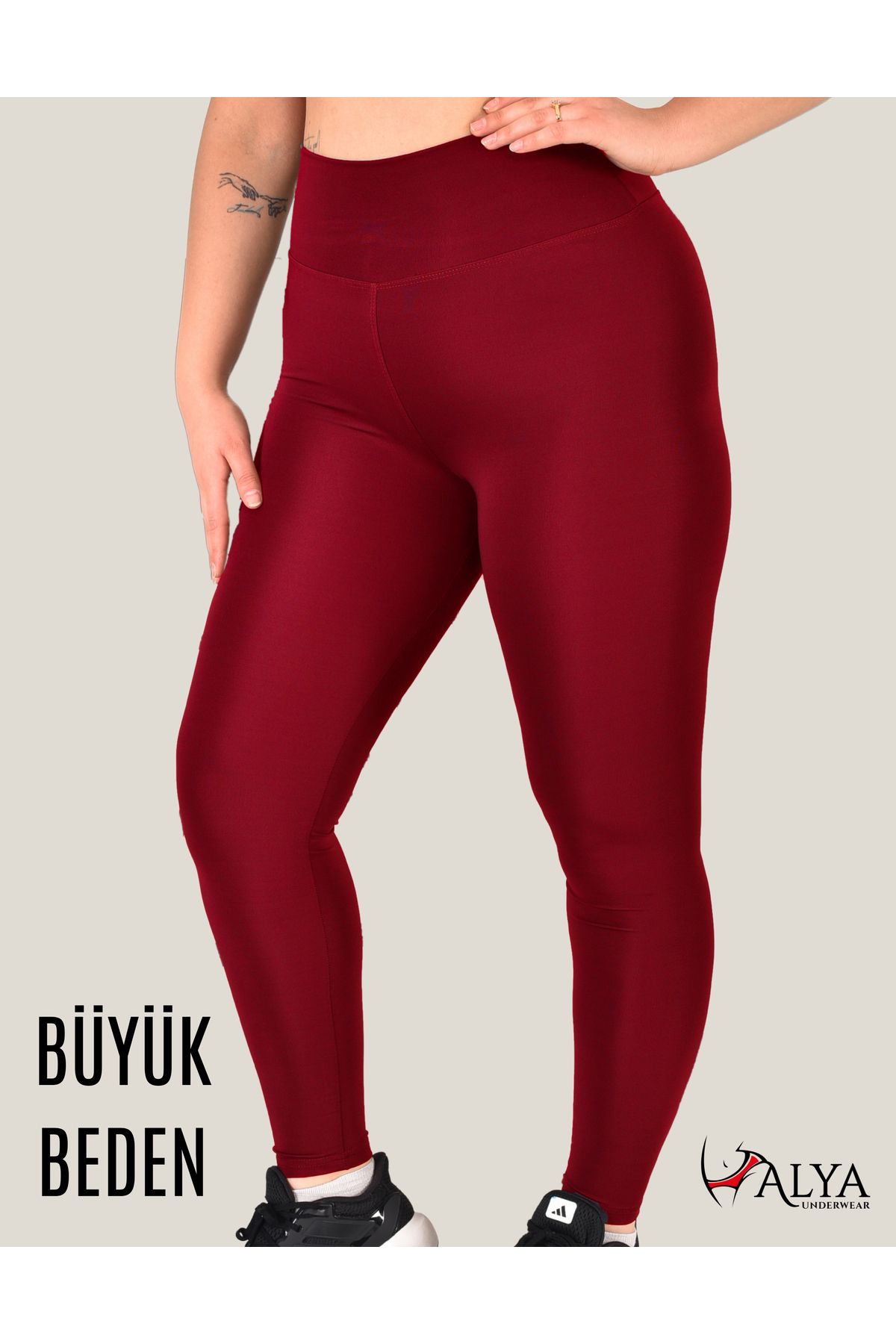 ALYA UNDERWEAR Büyük Beden Tayt Dalgıç Kumaş Yüksek Bel