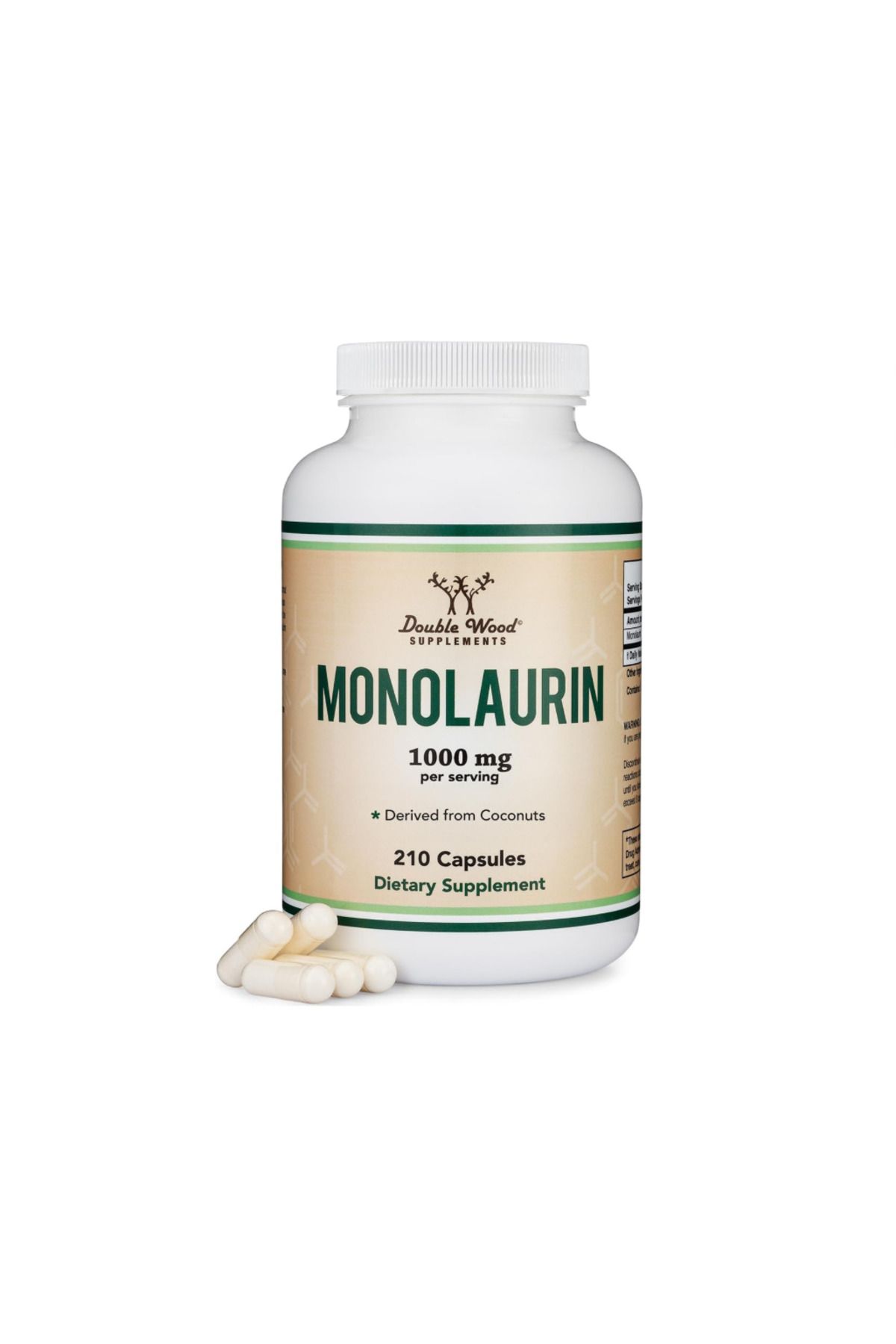 DOUBLE WOOD , Monolaurin 500 mg 210 Capsules