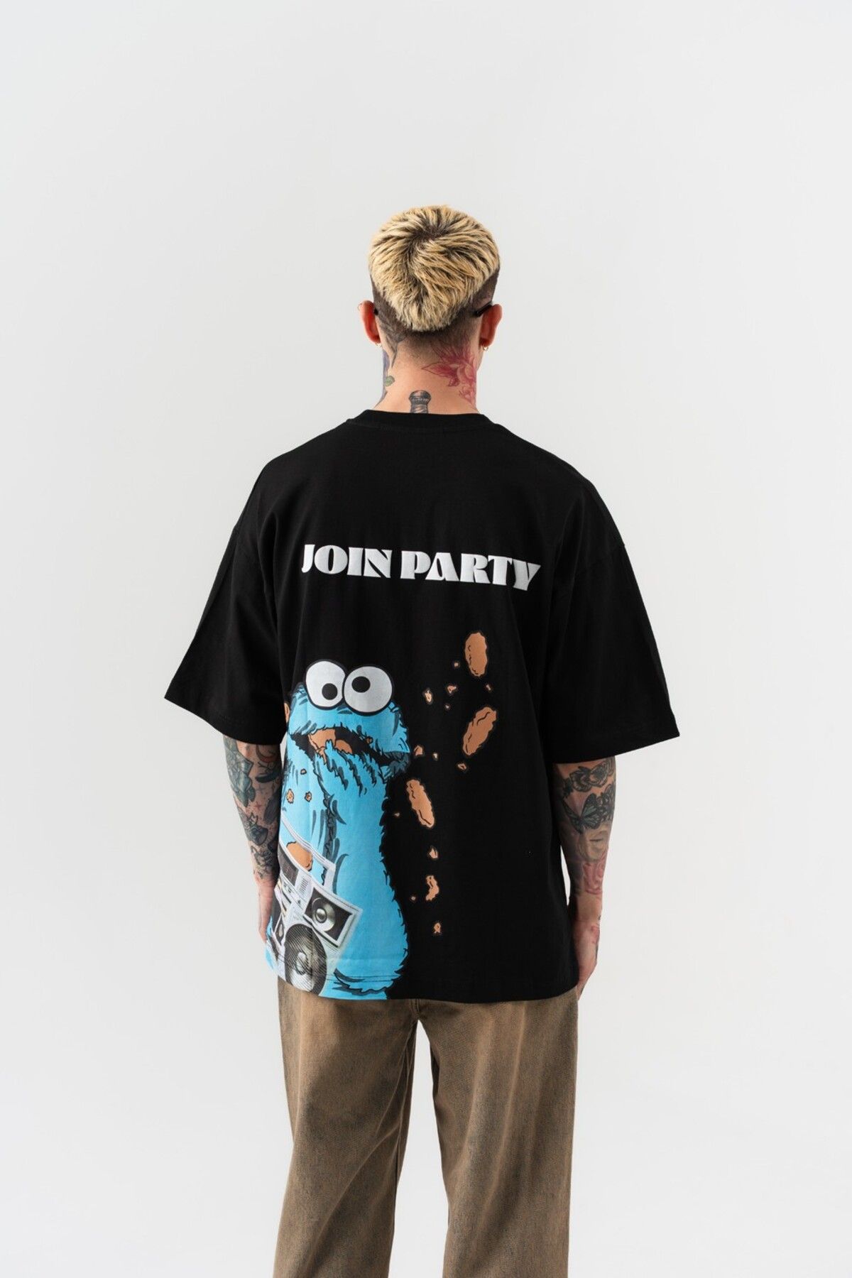 go gang own Join Party Sırt Baskılı Oversize T-shirt