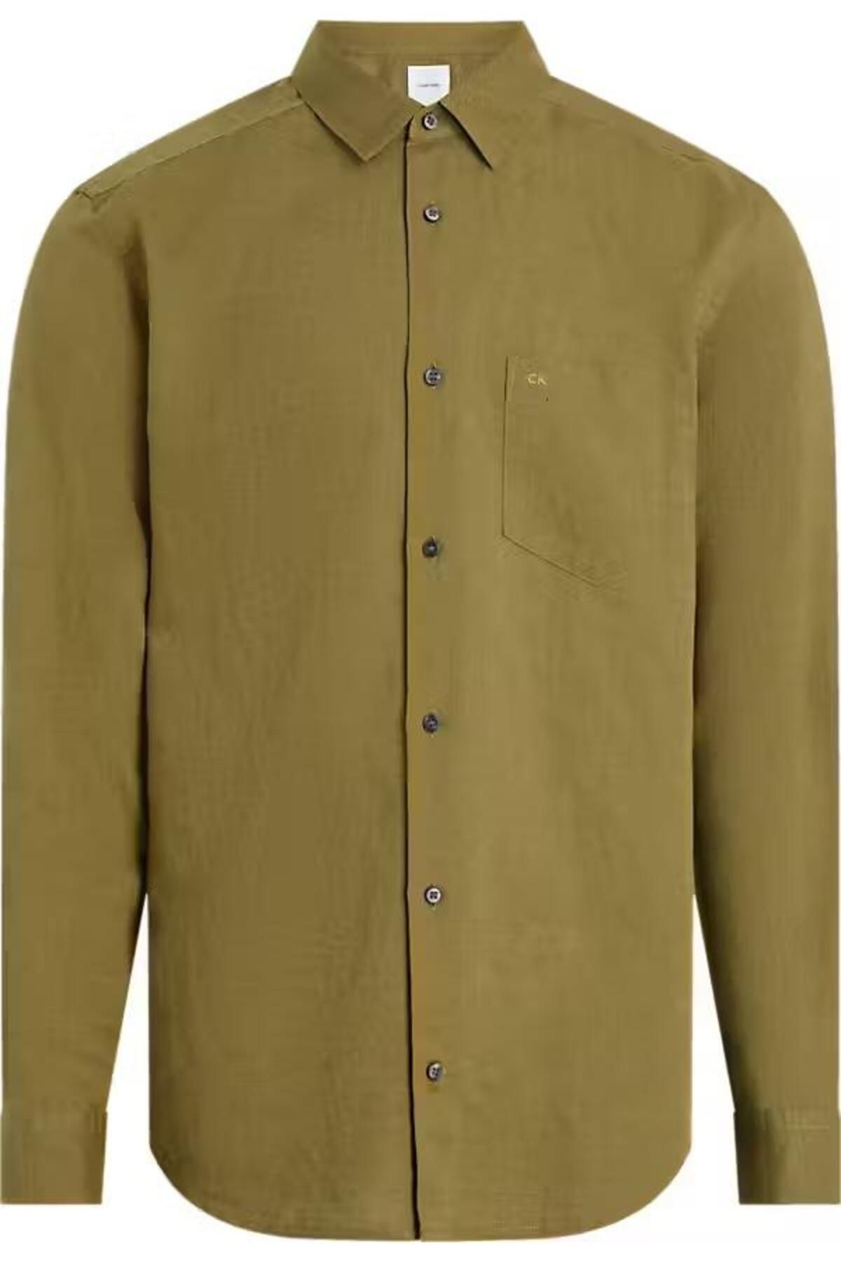 Calvin Klein Erkek LINEN COTTON REGULAR L/S SHIRT Gömlek