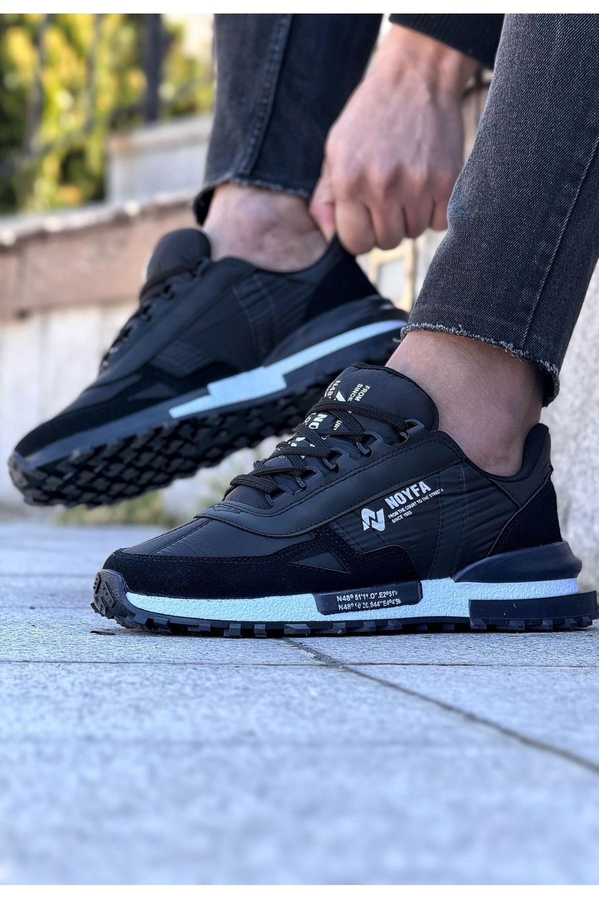 Noyfa taban kalın kaymaz taban erkek spor sneaker ayakkabı erkek kaymaz taban spor