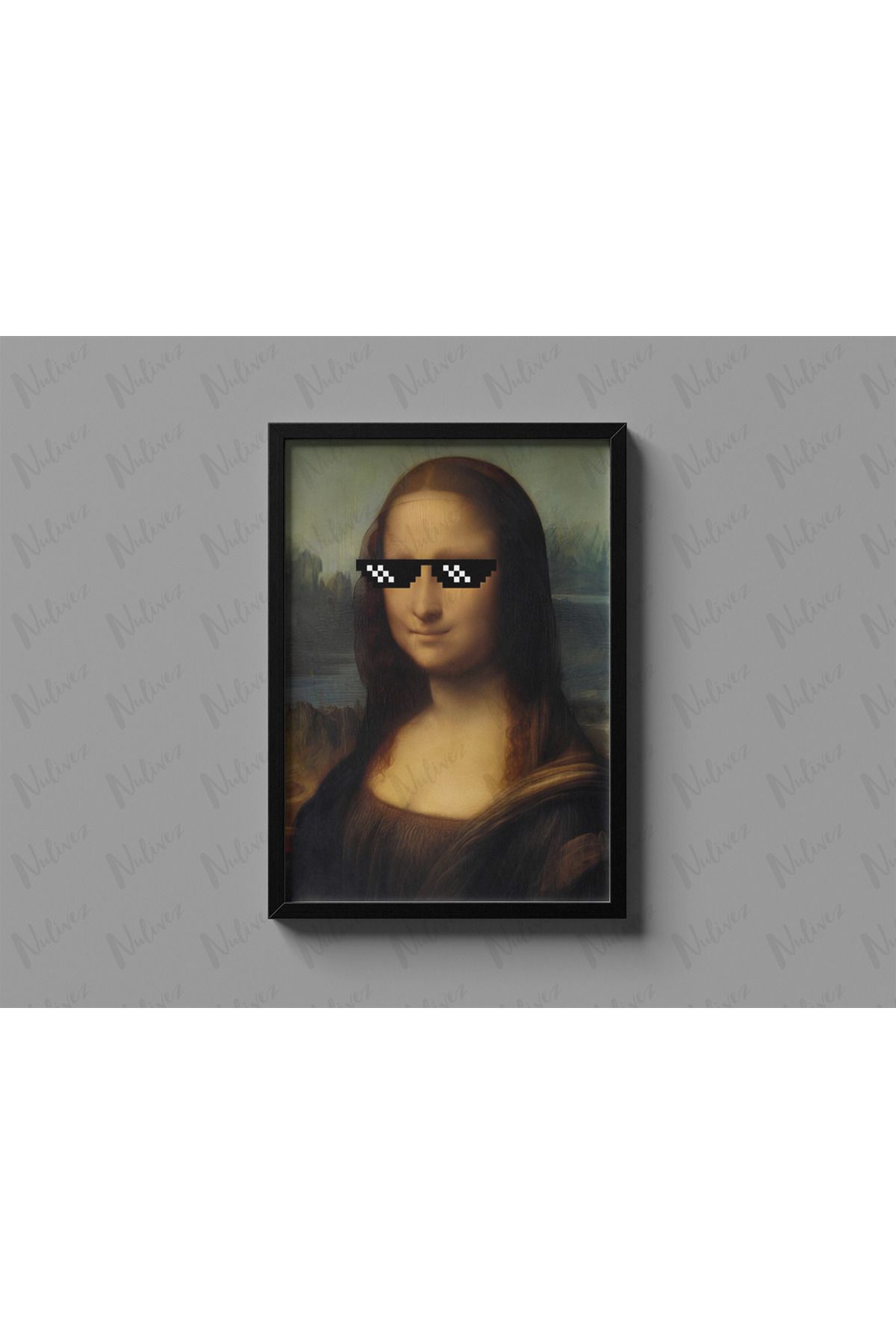 Nulivez Çerçeveli Mona Lisa Tasarımlı Dekoratif Tablo, 300 Micron Antireflecte Korumalı Tablo
