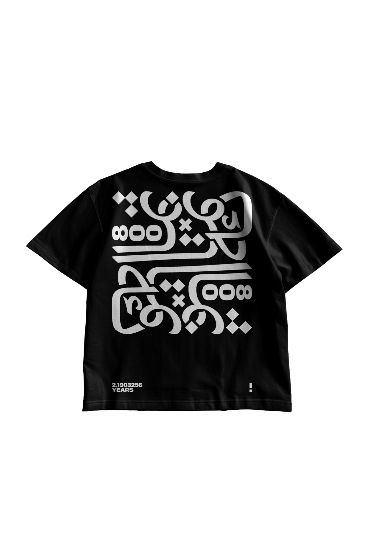 TresMonos 800 Years Etnik Arabic Design Baskılı Oversize Kısa Kollu Pamuklu Unisex Siyah Tişört