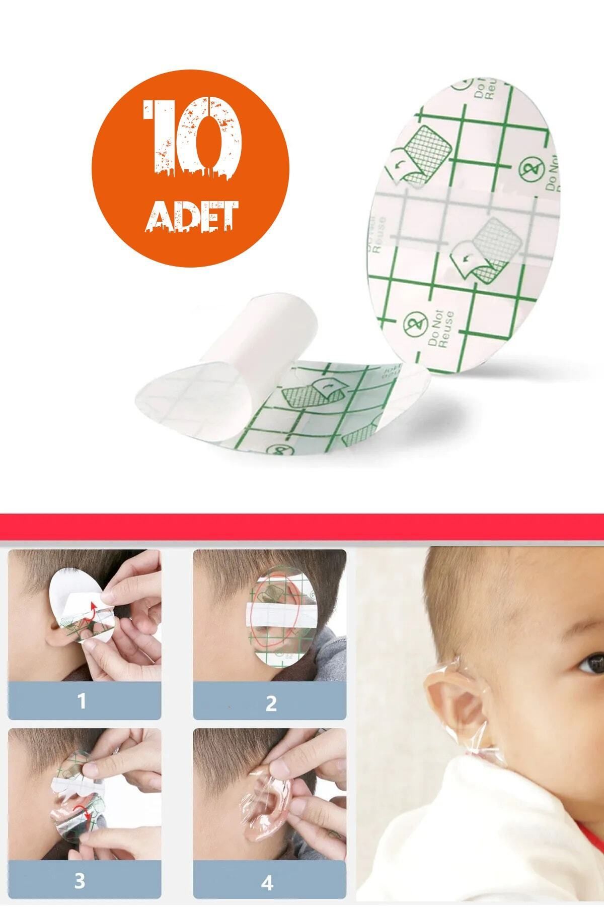 AboutThePerfect 10'lu Su Geçirmez Kulak Koruyucu Bant, Havuz ve Yüzme İçin Güvenli Koruma Seti
