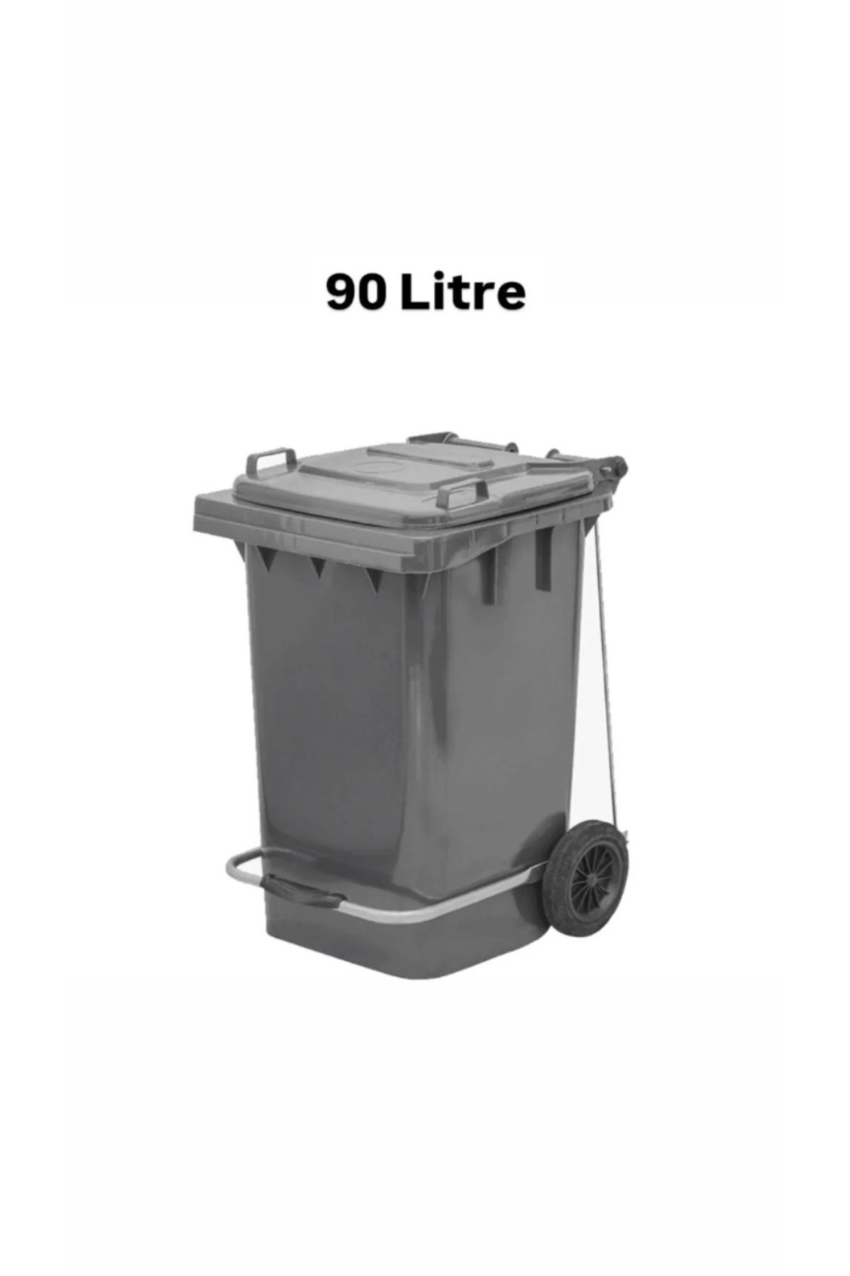 ELCY 90 Litre Tıbbi Atık Plastik Pedallı Çöp Konteyneri Gri Isıya Karşı Dayanıklı A Kalite
