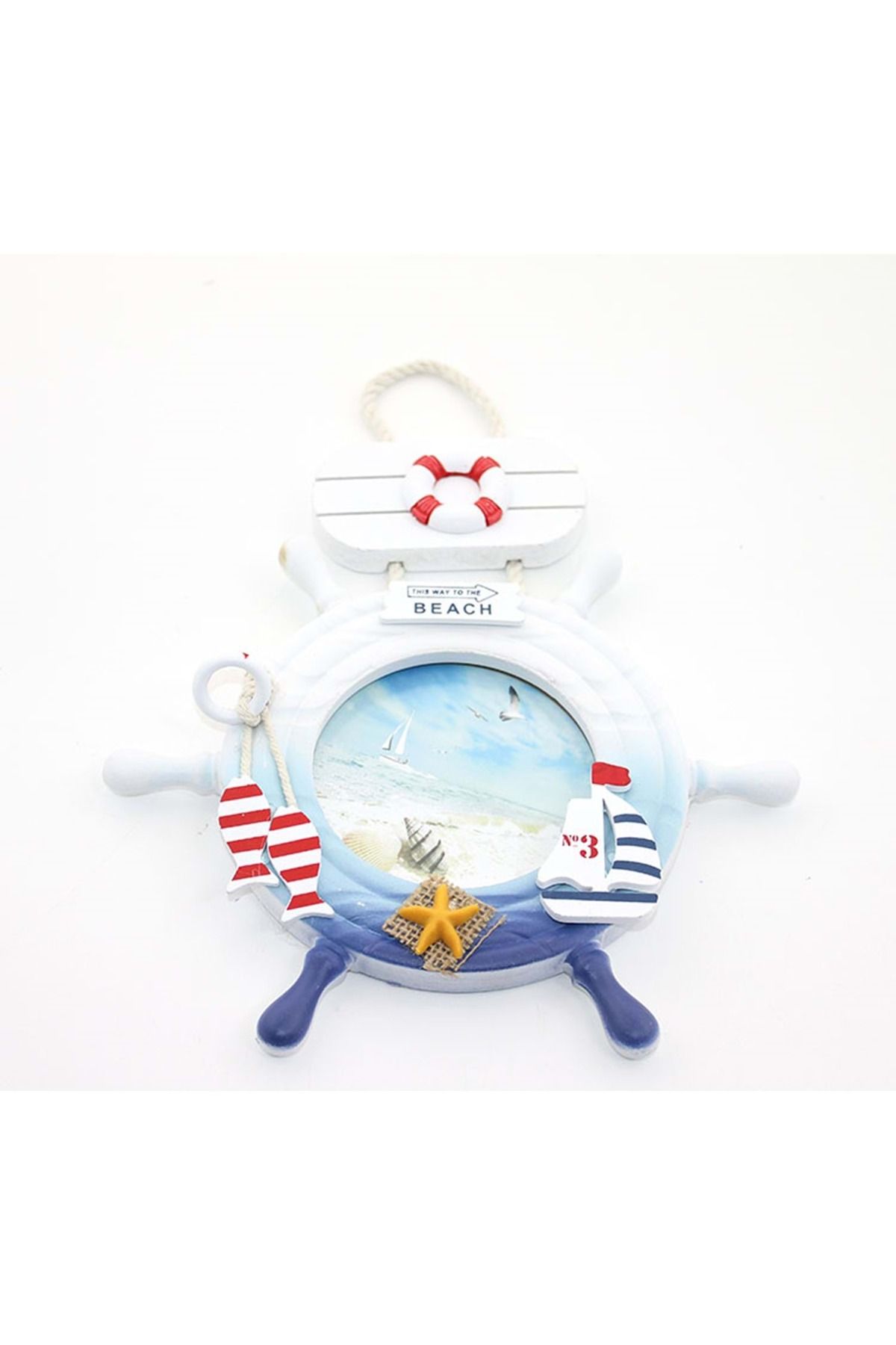 Store Ahşap Marin Dümenli Çerceve 25*23 Cm