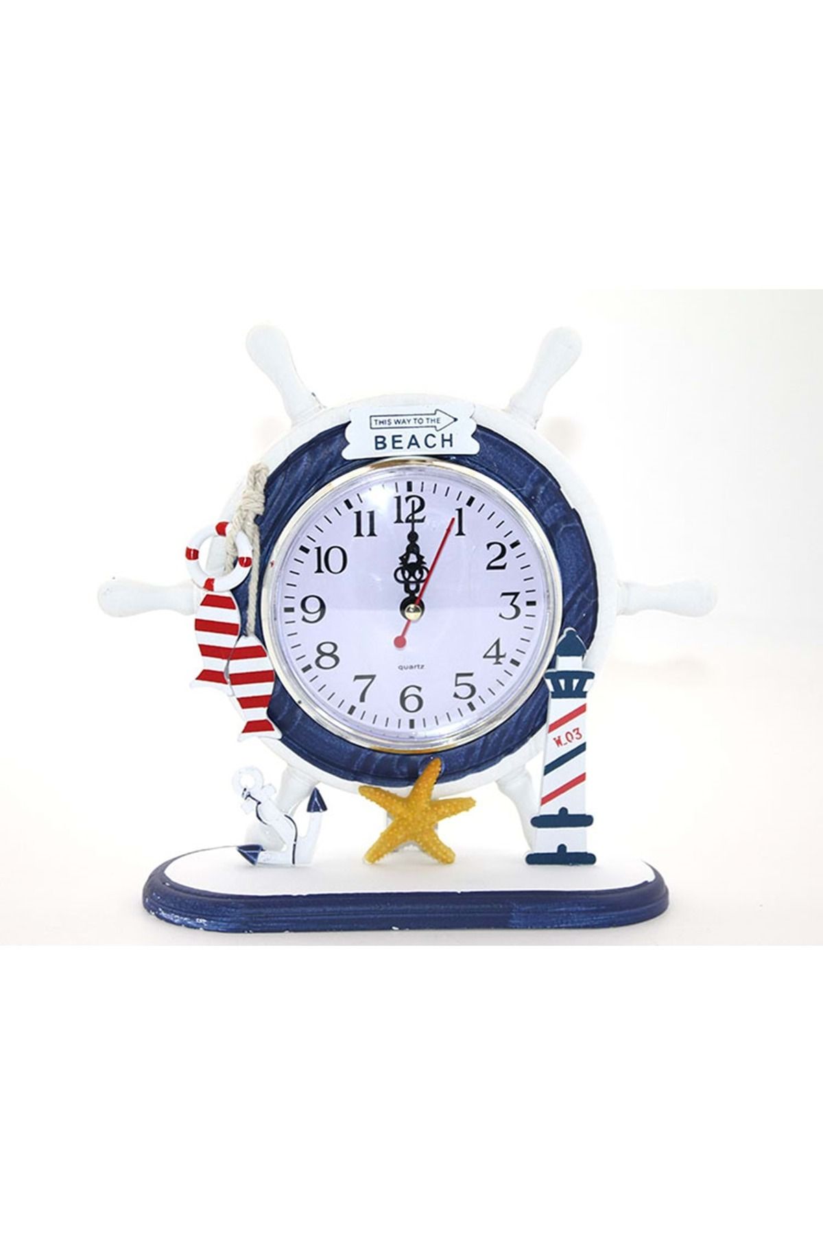 Store Ahşap Marin Dümenli Saat 22*20 Cm