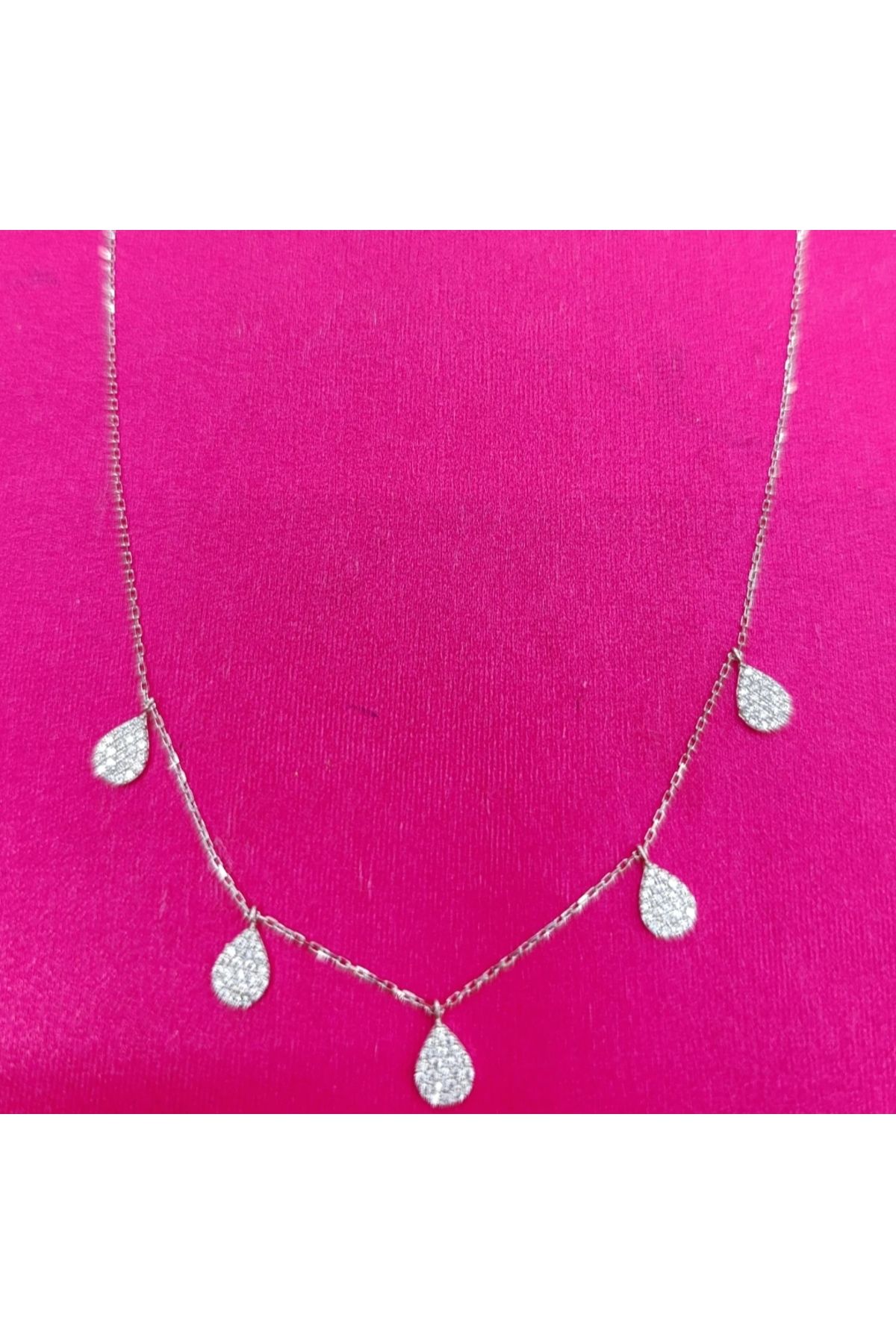 Oriental Kuyumculuk Jewellery Damla Şans Taşlı Gümüş Kolye