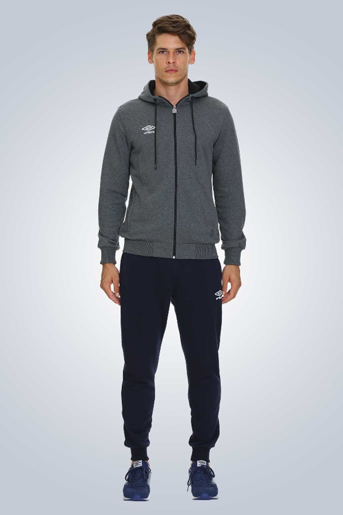 UMBRO Hoodie Pamuklu Tek Üst Kapşonlu - Gri - XL