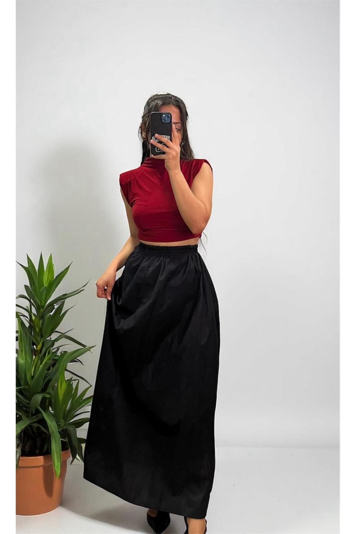 Gubo Fileto Cepli Poplin Kumaş Uzun Etek Astarsız (90cm)