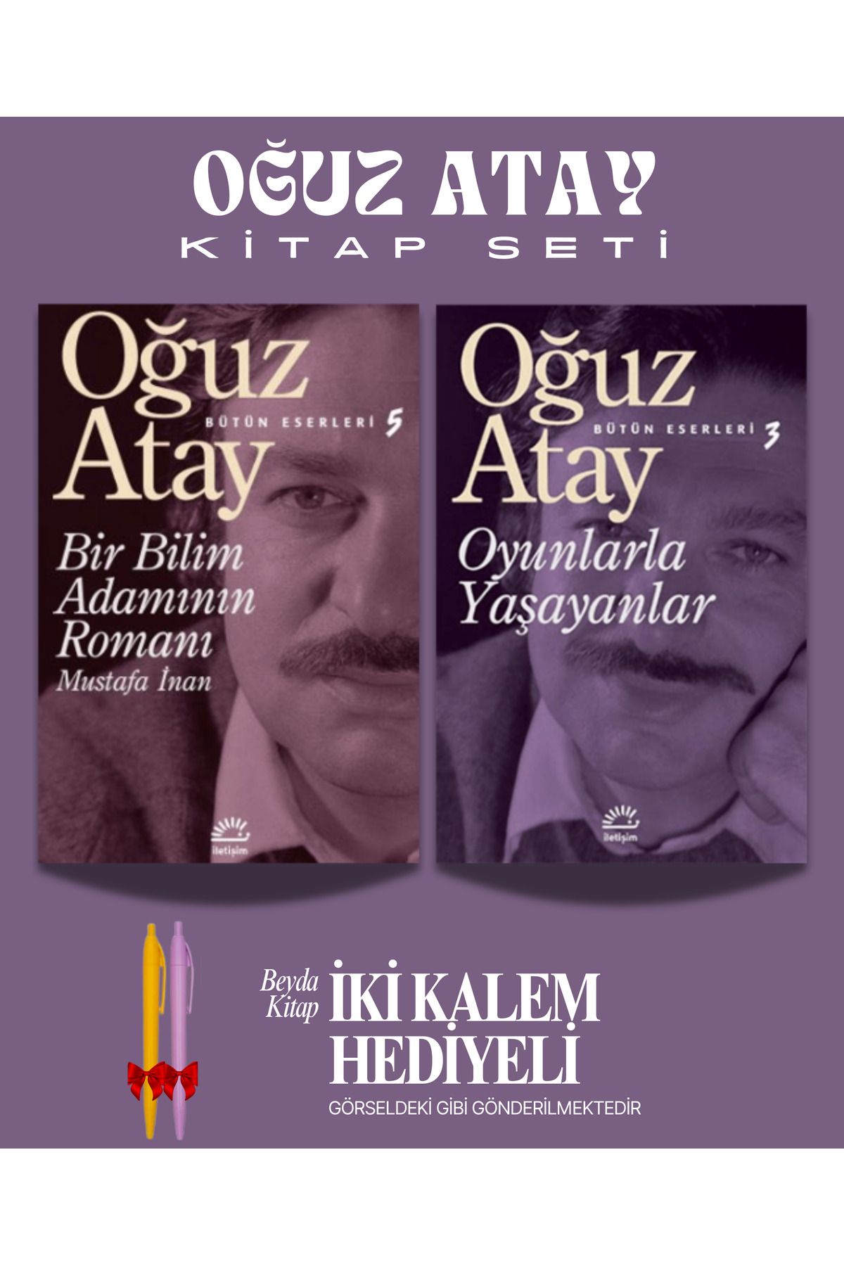 İletişim Yayınları Bir Bilim Adamının Romanı - Oyunlarla Yaşayanlar - Oğuz Atay - İki Kalem Hediyeli