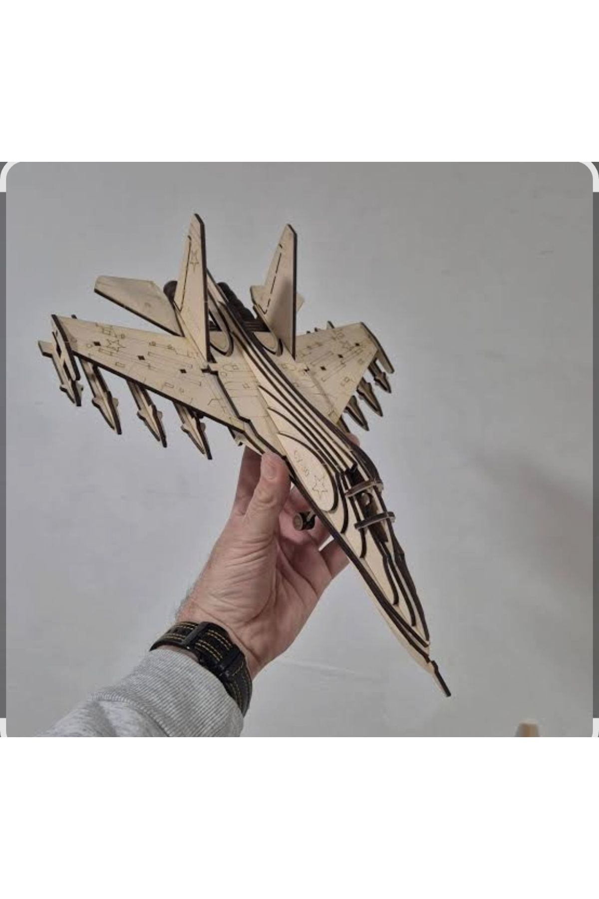 MiniMisi Dekoratif Nostaljik Ahşap Masa Üstü Maket Uçak (34 cm )