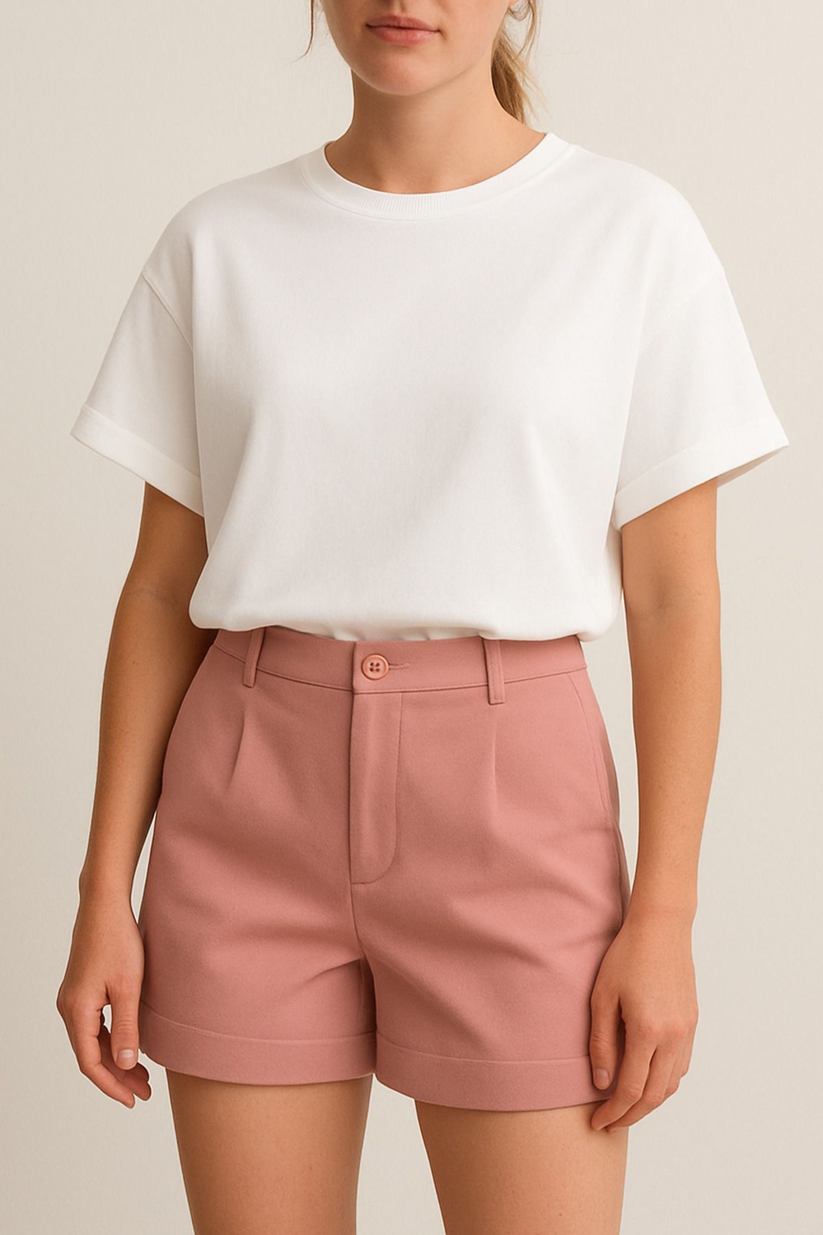 S&A DESIGN Düşük Omuz Basic T-shirt-siyah