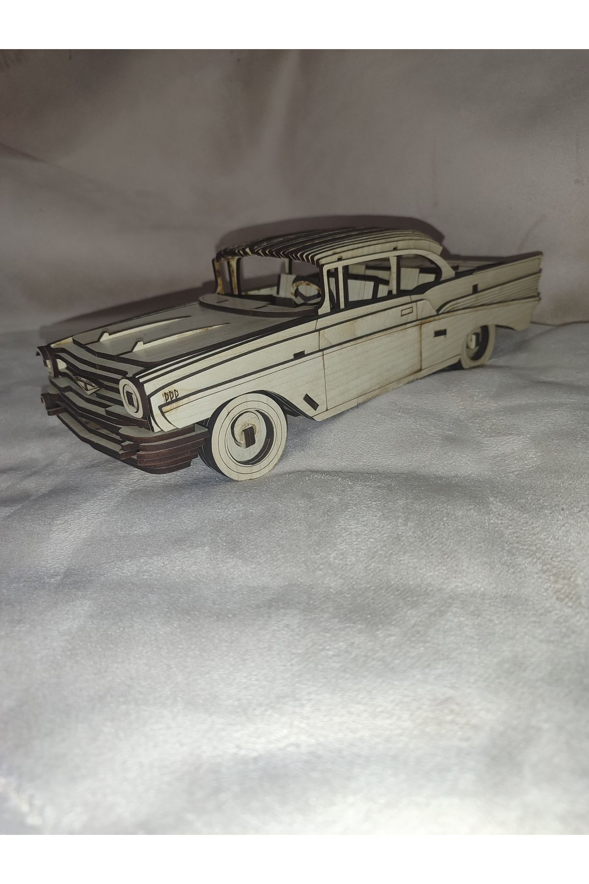 MiniMisi Dekoratif Nostaljik ahşap masa üstü maket araba.(32cm)