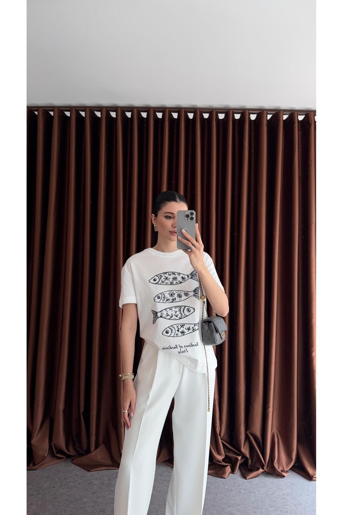 HAZELANNA Sardinia Beyaz Tshirt