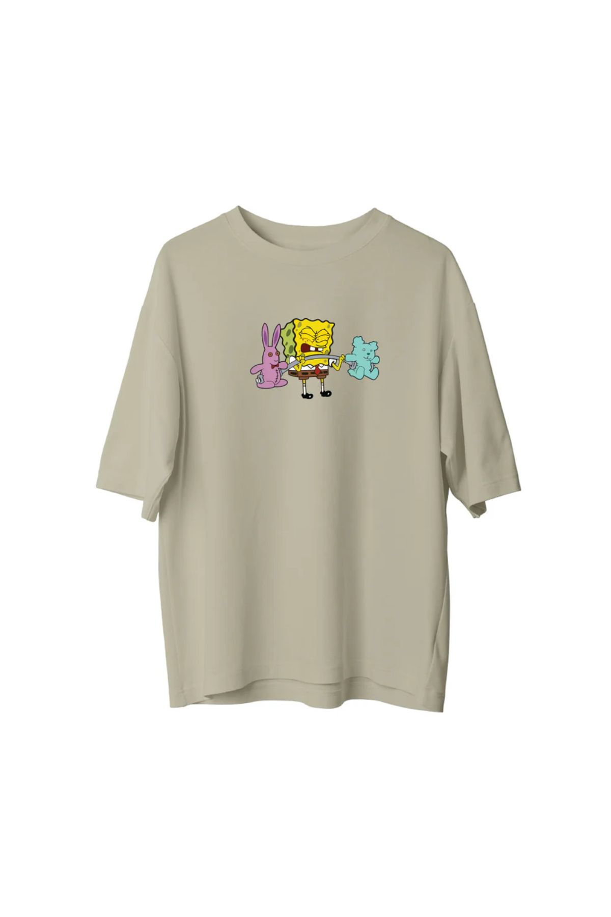 Koklonmoda Büyük Beden Unisex Ağırlık Oyuncak Baskılı Oversize T-Shirt