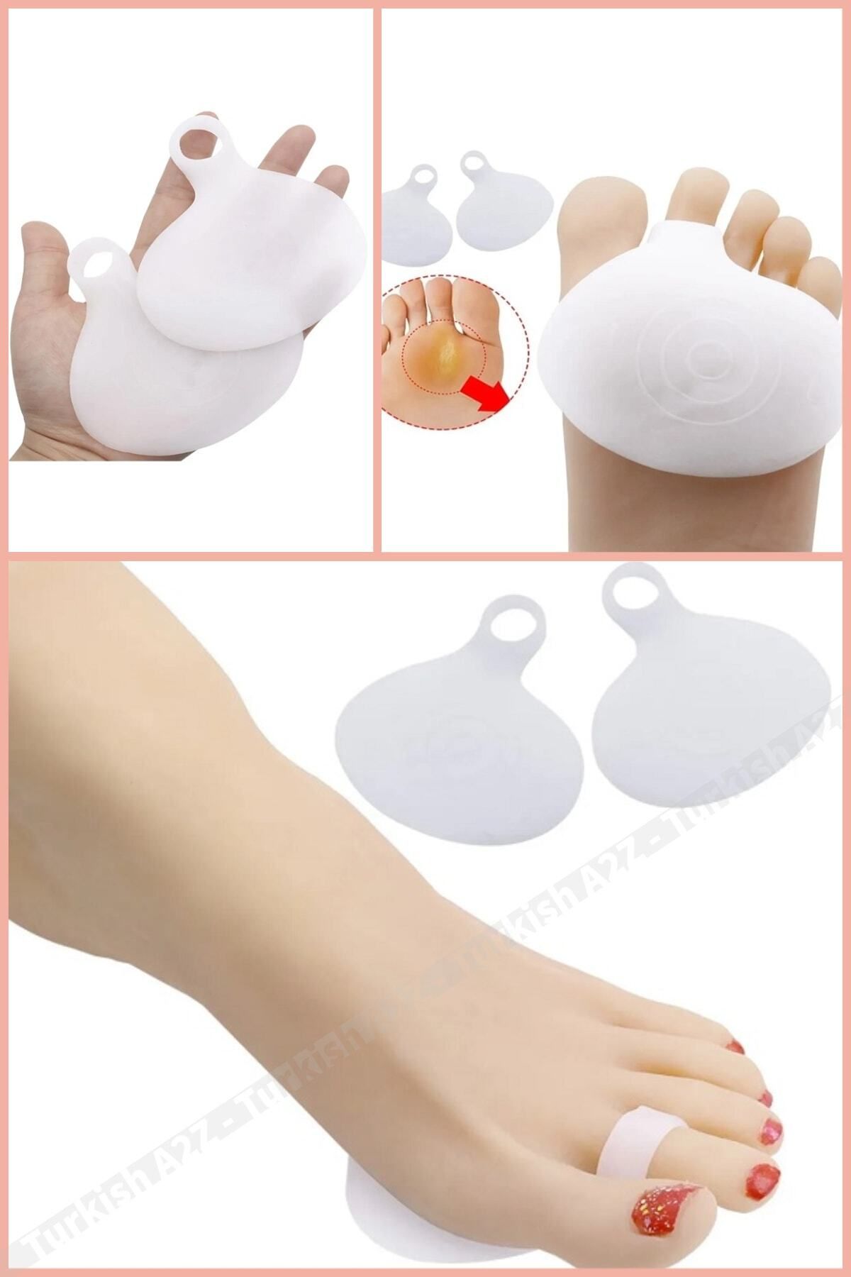 AboutThePerfect Yumuşak Silikon Ayak Pedi, Rahatlatıcı ve Konforlu Ayak Destek Pedleri