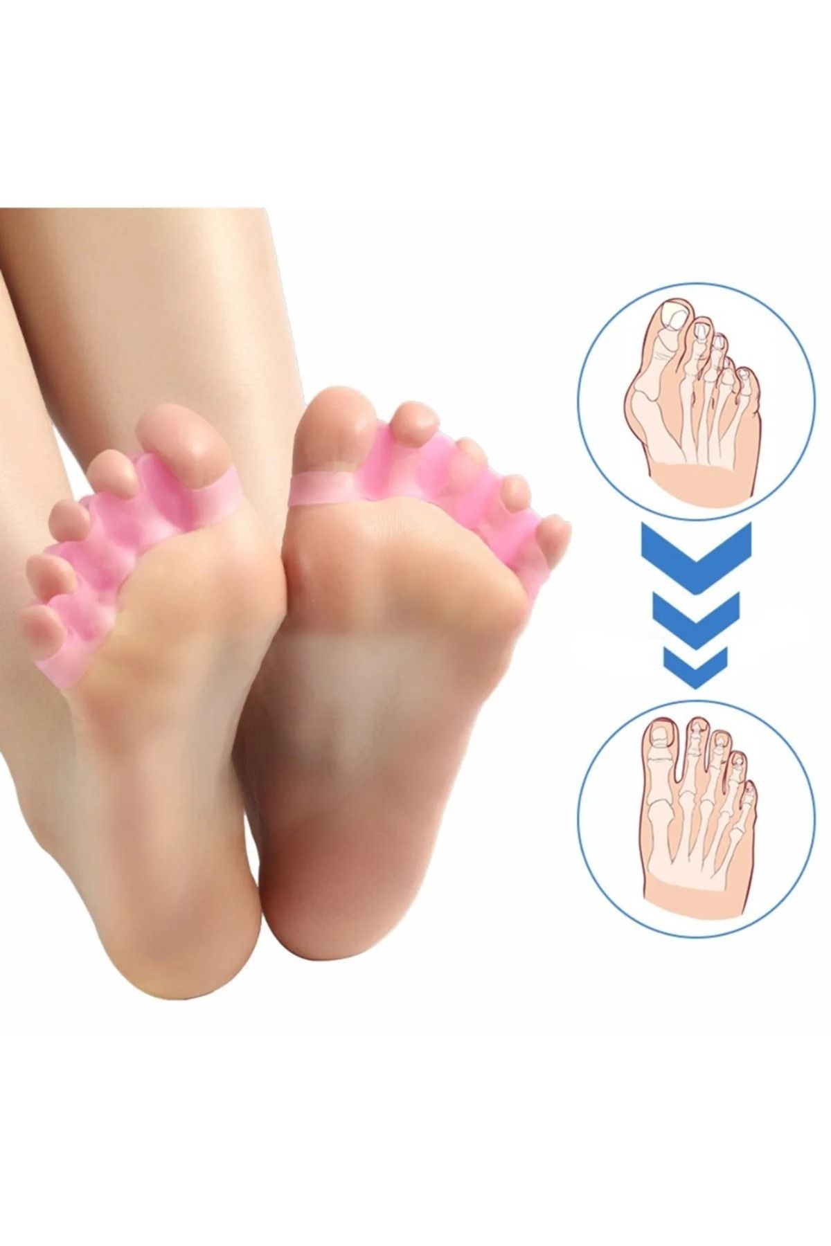 AboutThePerfect Pembe 2’li ayak parmak ayırıcı set, oje, kurutucu ve şekillendirme aparatı